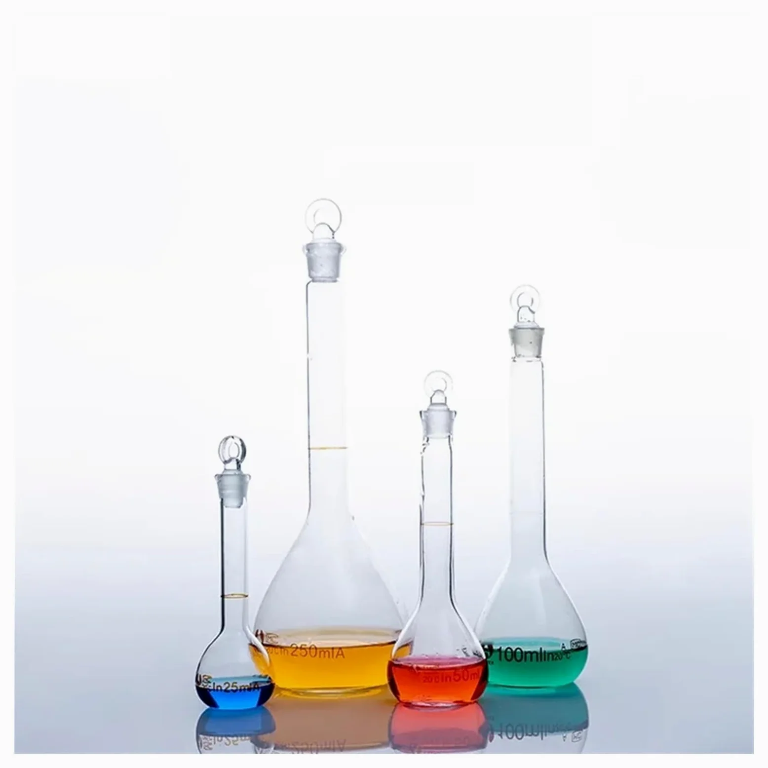 Matraz Erlenmeyer Graduado de Borosilicato, Frasco de Volumen Fijo, tapón de Boca de molienda, matraz volumétrico de Vidrio for experimentos(250ml)