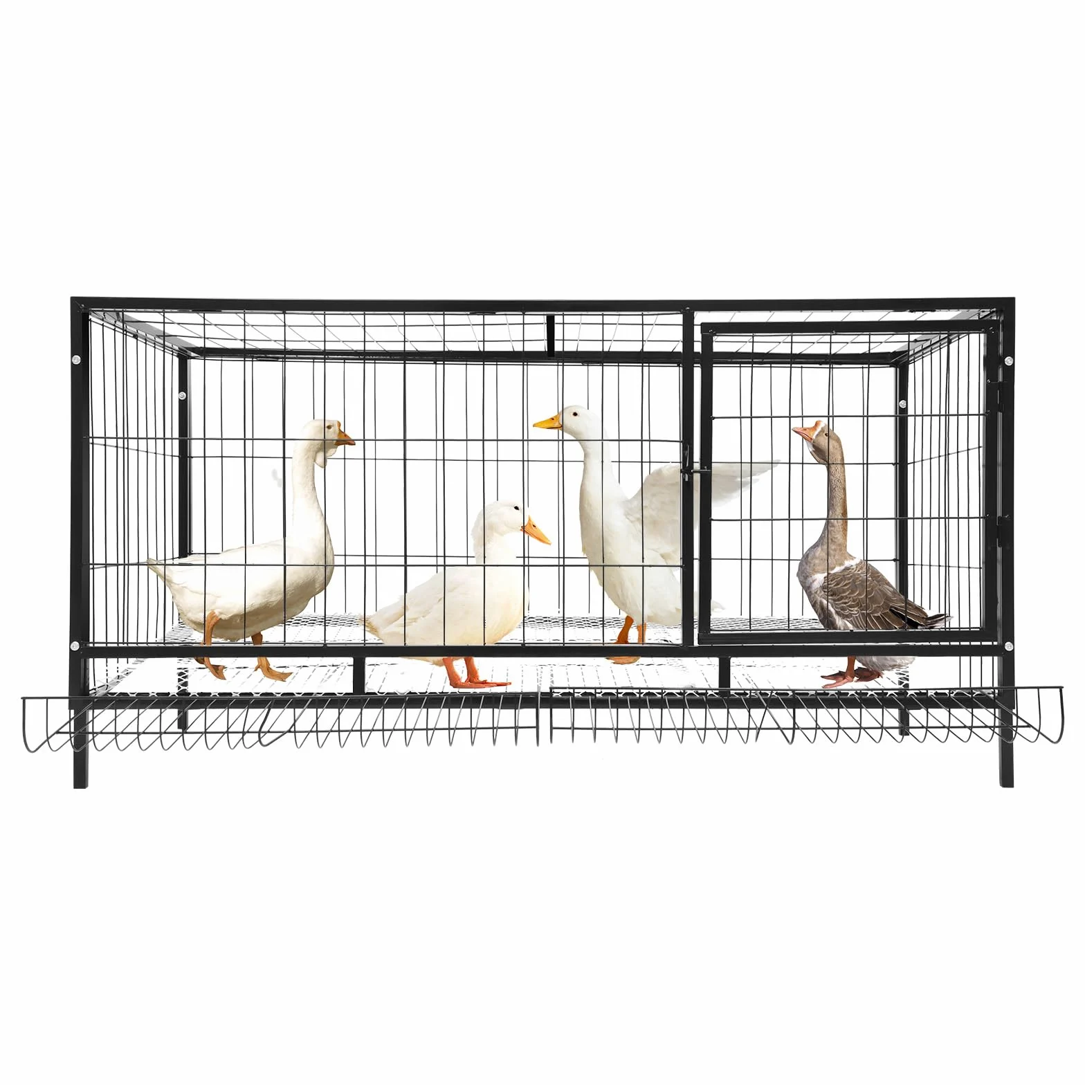 Jaula para pollo, 120 x 58 x 62 cm, con recolección automática de huevos, jaula de pollo de hierro exterior abatible y extraíble, para pollos, patos, conejos, gatos, perros, etc