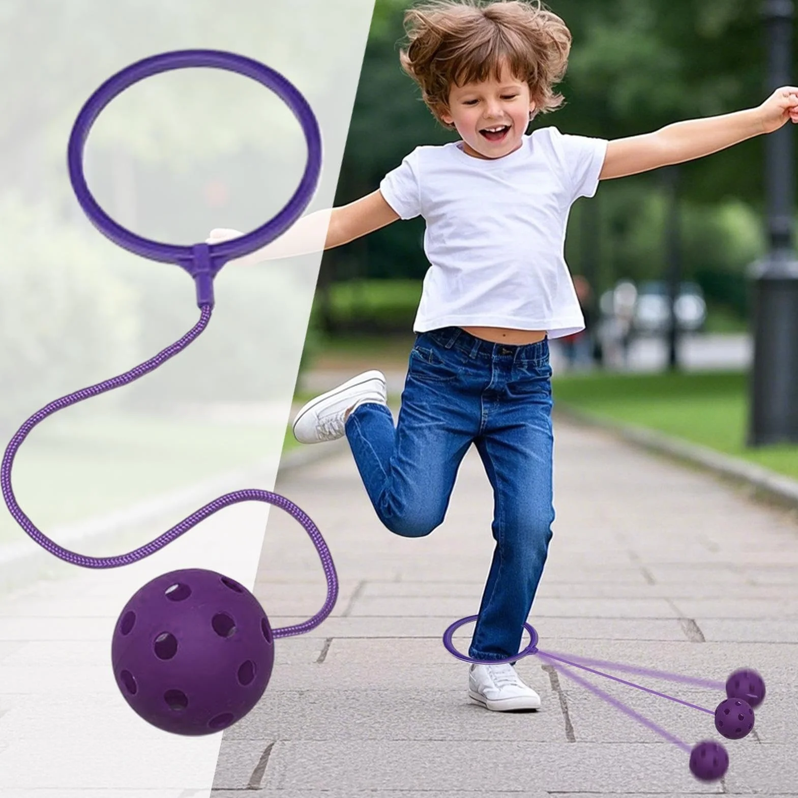 Pelota Saltarina para Niños, Bola de Salto de Tobillo, Equipo de Ejercicios Outdoor