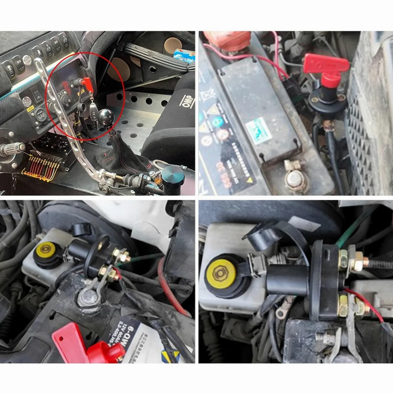 Desconectador de batería universal de 12 V, interruptor giratorio de perilla de corte de energía for auto, camión, barco, vehículo, furgoneta(2 Holes)