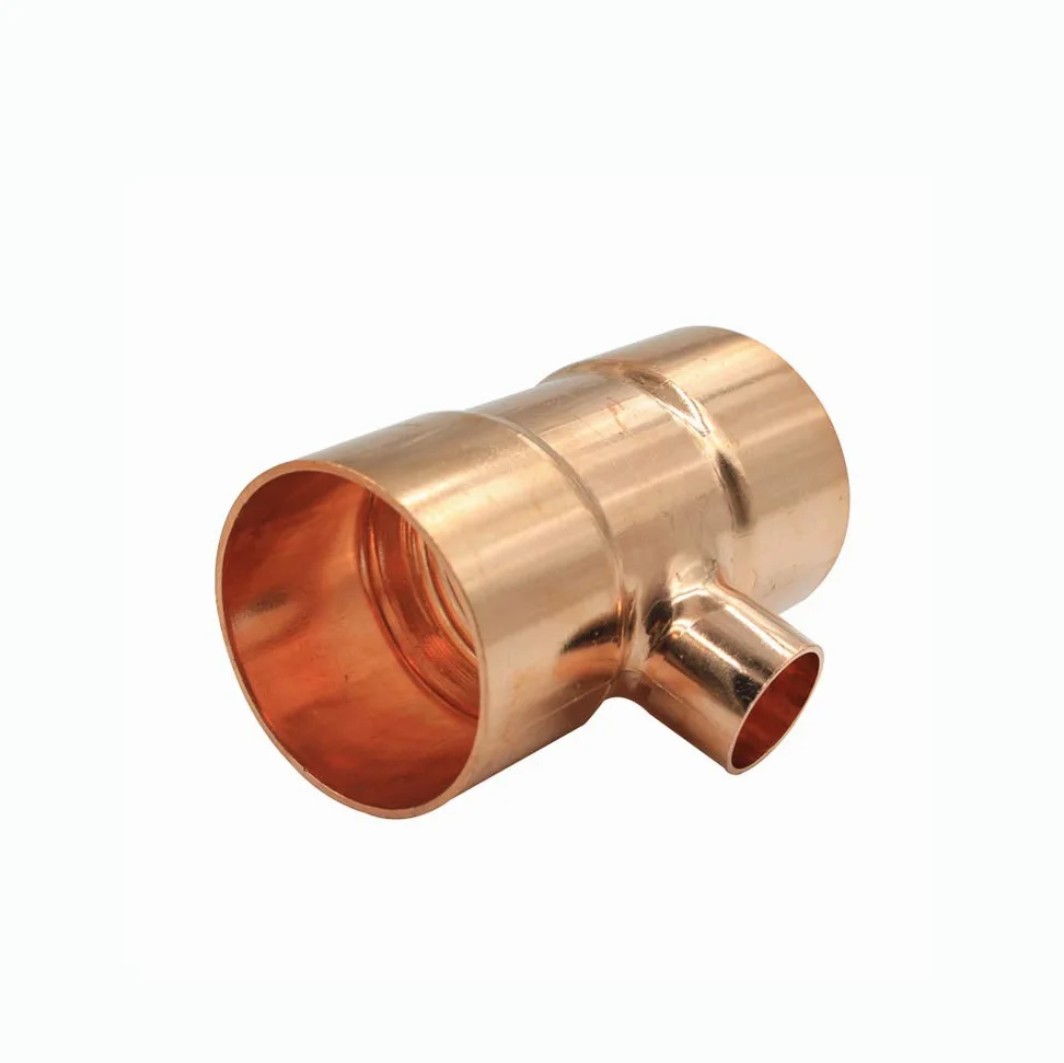 54mm 67mm To 15 16 22 28 42mm ID Reducing tee 3 Ways 99.9% Copper End Feed Solder Plumbing Fitting For Air Condition(67mmx42mmx67mm)