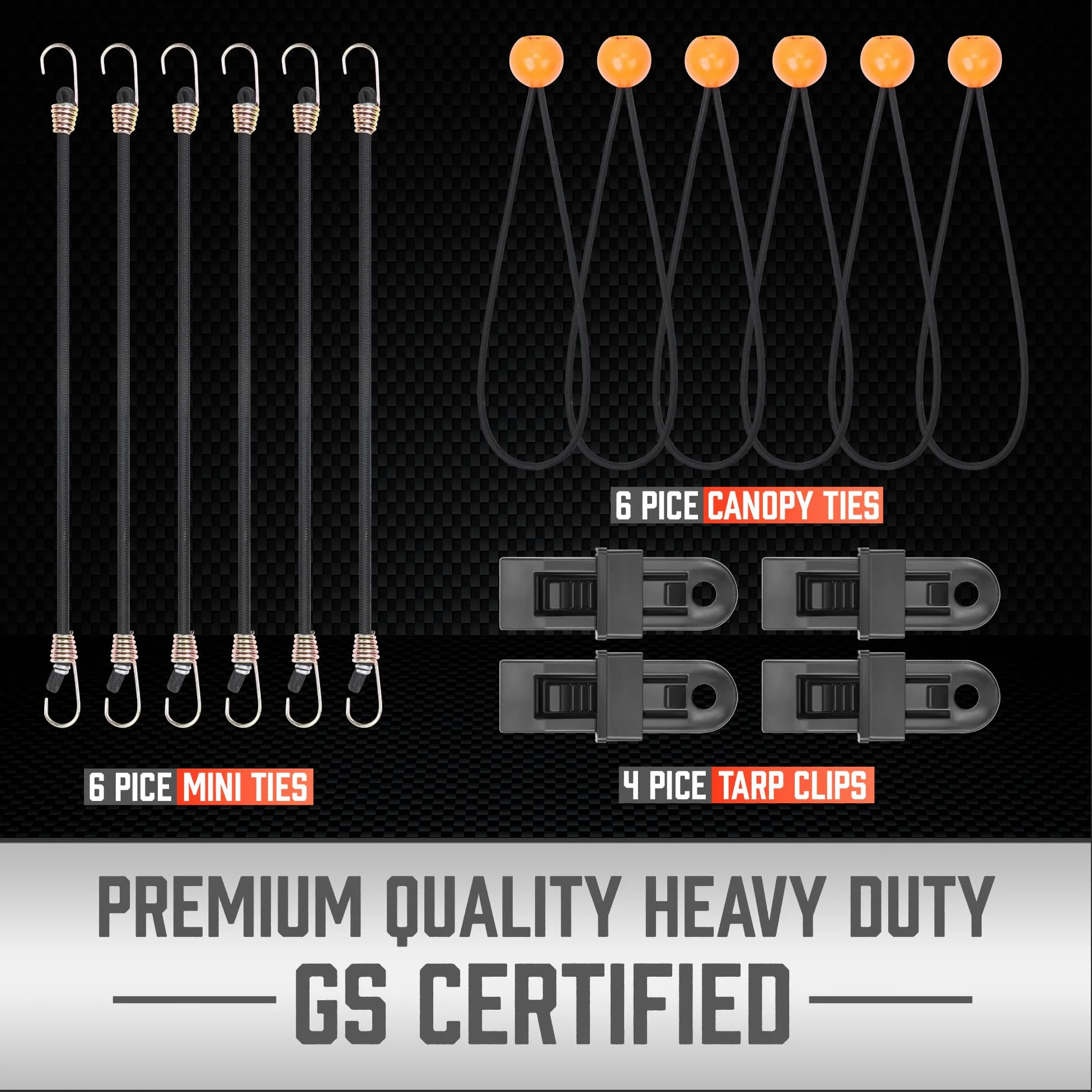 Horusdy 24 Piezas Bungee Cords, Cuerda Elástica, Tarro Surtido