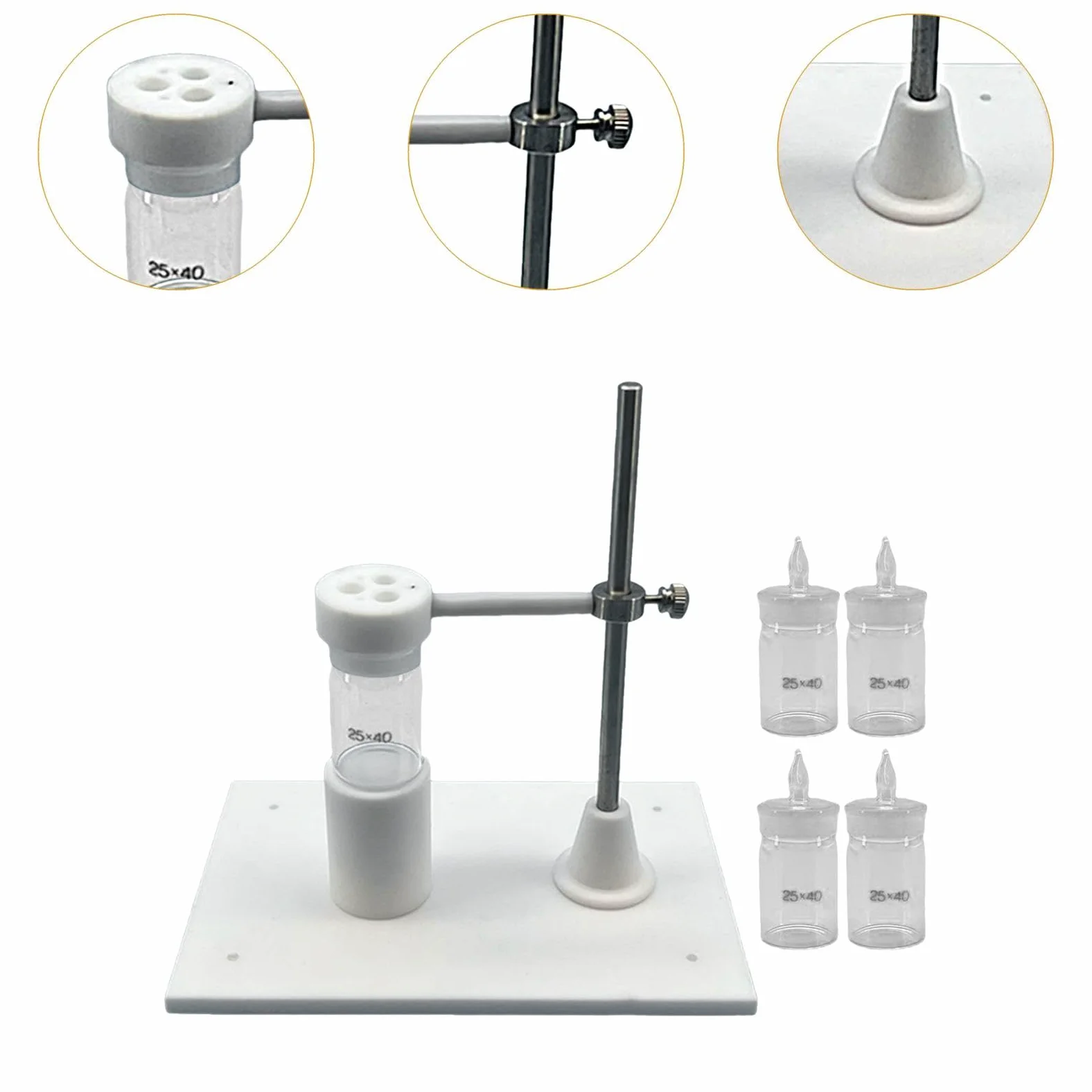Soporte Experimentos Quimica Tres Electrodes | Experimentos de fisica, sistema de tres electrodos, tazas de PP, soporte seguro.