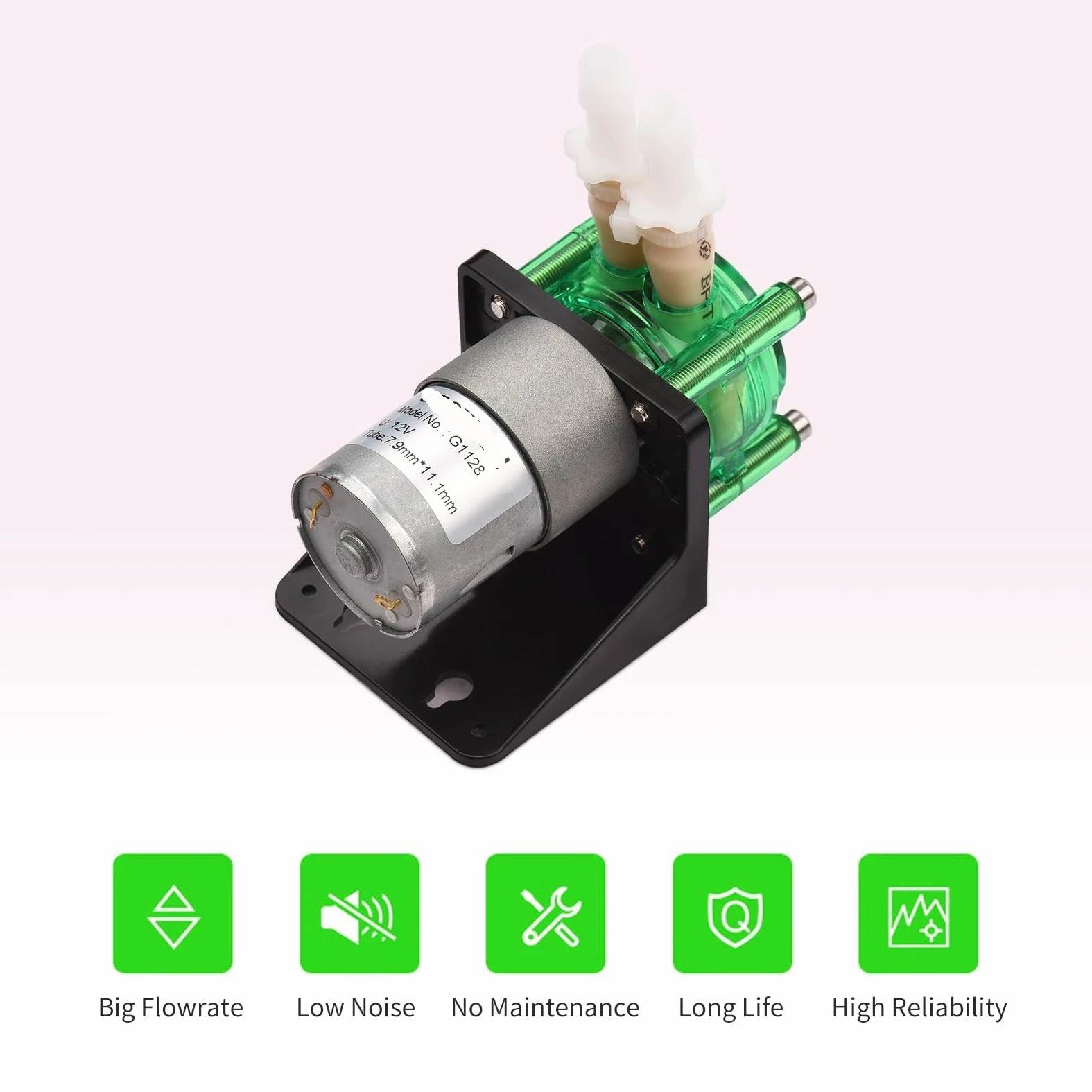 Bomba peristáltica, Bomba dosificadora de 24 V CC, bomba peristáltica, minibomba agua líquida, gran caudal, tubo BPT peristáltico, autocebante, 700 ml/min