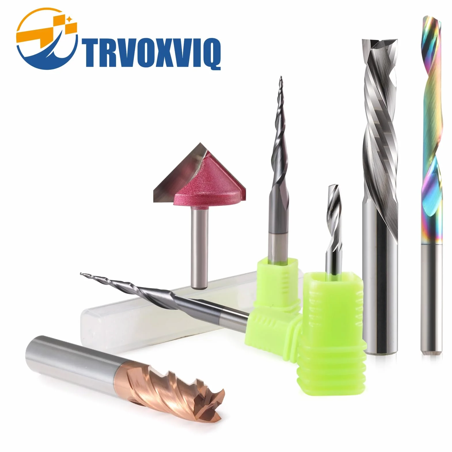 Fresa cónica para fresadora CNC, vástago de 6 mm, 2 flautas, fresa de extremo HRC55, broca de ranura en espiral, 0,5 mm de radio CNC con revestimiento AlTiN para grabado 2D y 3D
