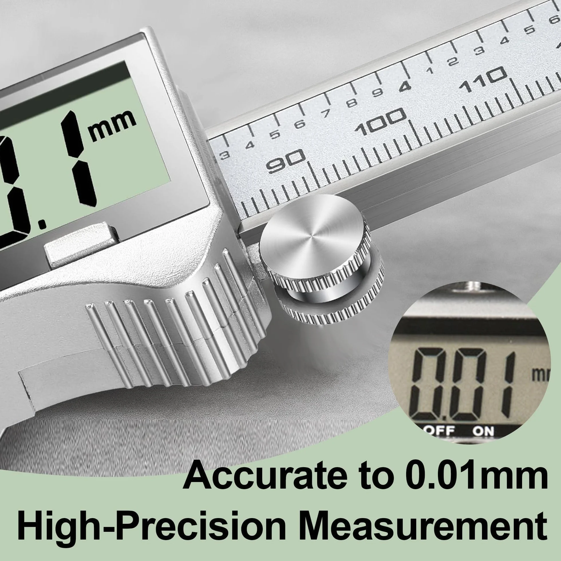 Calibre Digital 150 mm 0,01 mm Pie de Rey Electrónico Acero Inoxidable Pantalla LCD Autoapagado Estuche