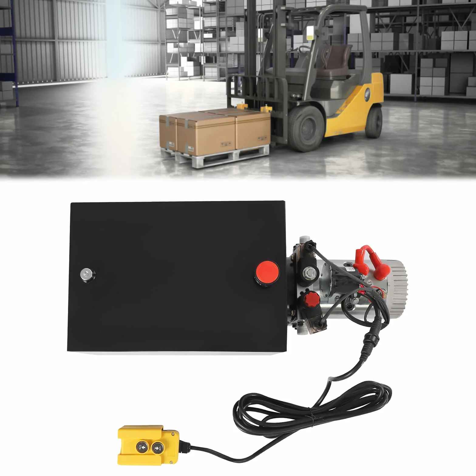 Bomba hidráulica de 12 V CC, 3 kW, agregado de bomba eléctrica, depósito de 18,9 L, motor de bomba de acero de 16 MPa, bomba de doble efecto para camión volquete, plataforma elevadora