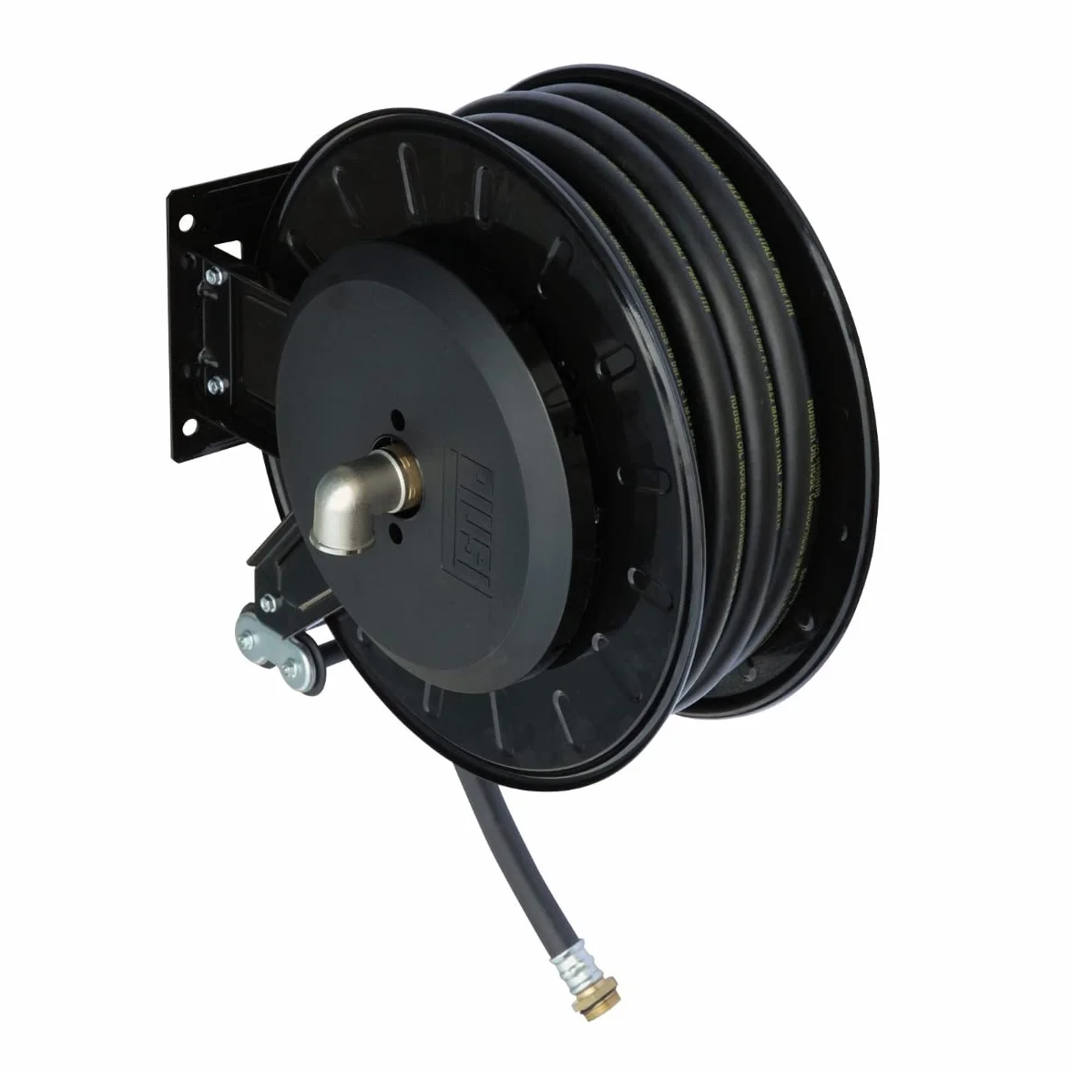 PIUSI Enrollador Automático de Manguera Diesel con Estructura Robusta, Manguera de 1", Longitud 10 Metros, Presión Máxima 10 Bar, Entrada Hembra 1" BSP, Salida Macho 1" BSP | F0075003B