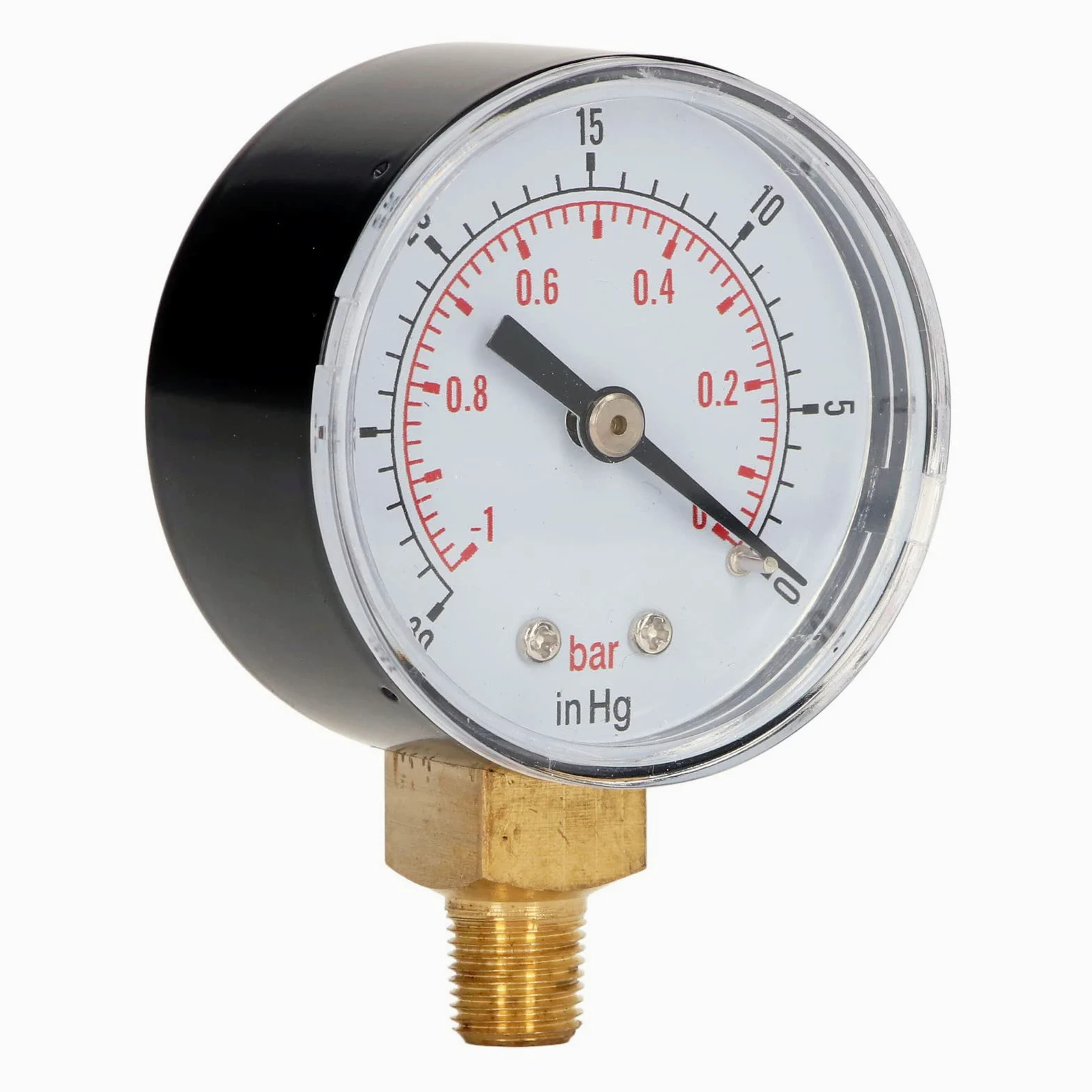 Manómetro de presión BSPT de 1/8", manómetro de presión barométrica, manómetro de vacío, manómetro de presión de Aceite, manómetro de presión de Agua -30-0 Bar, -1-0 inHg