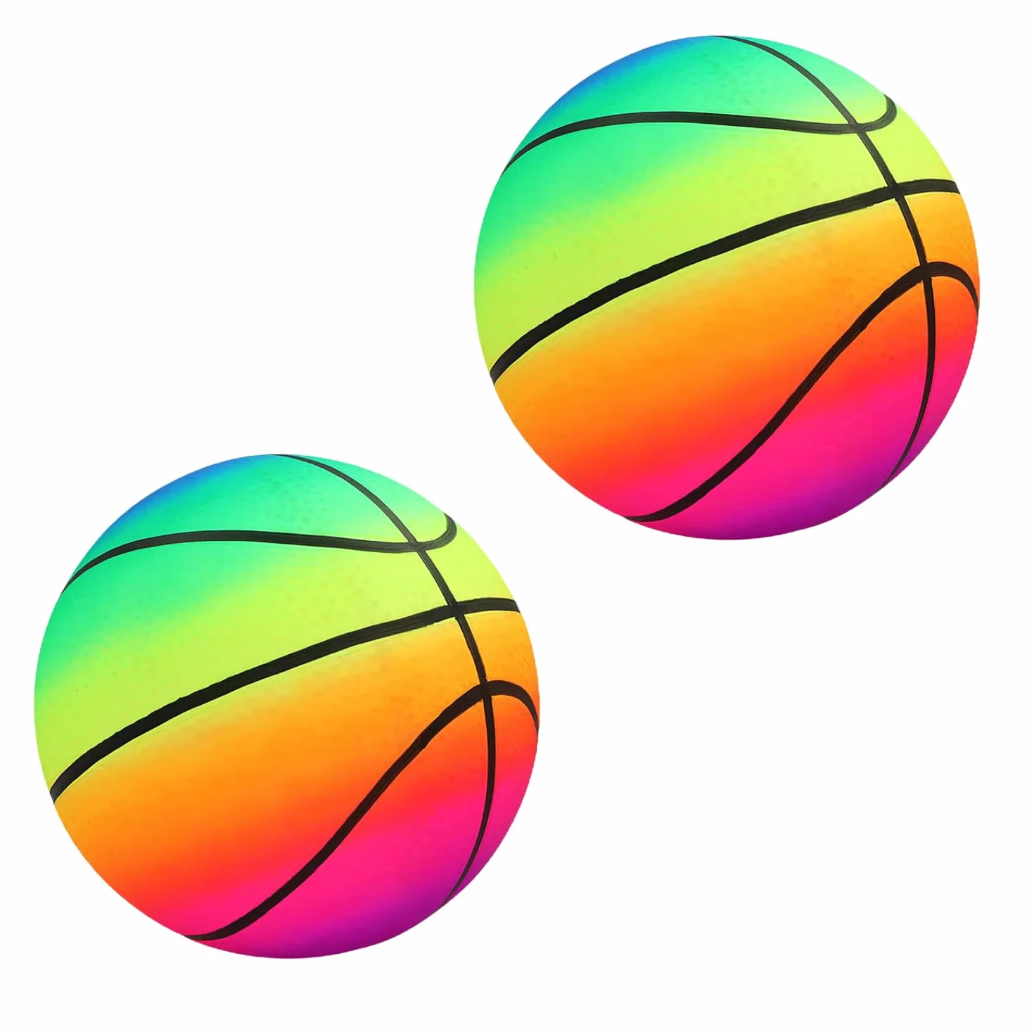MAGIC SELECT 2Ud Pelotas de PVC Juguete Infantil Balón Voleibol Hinchable Arcoíris 23 cm
