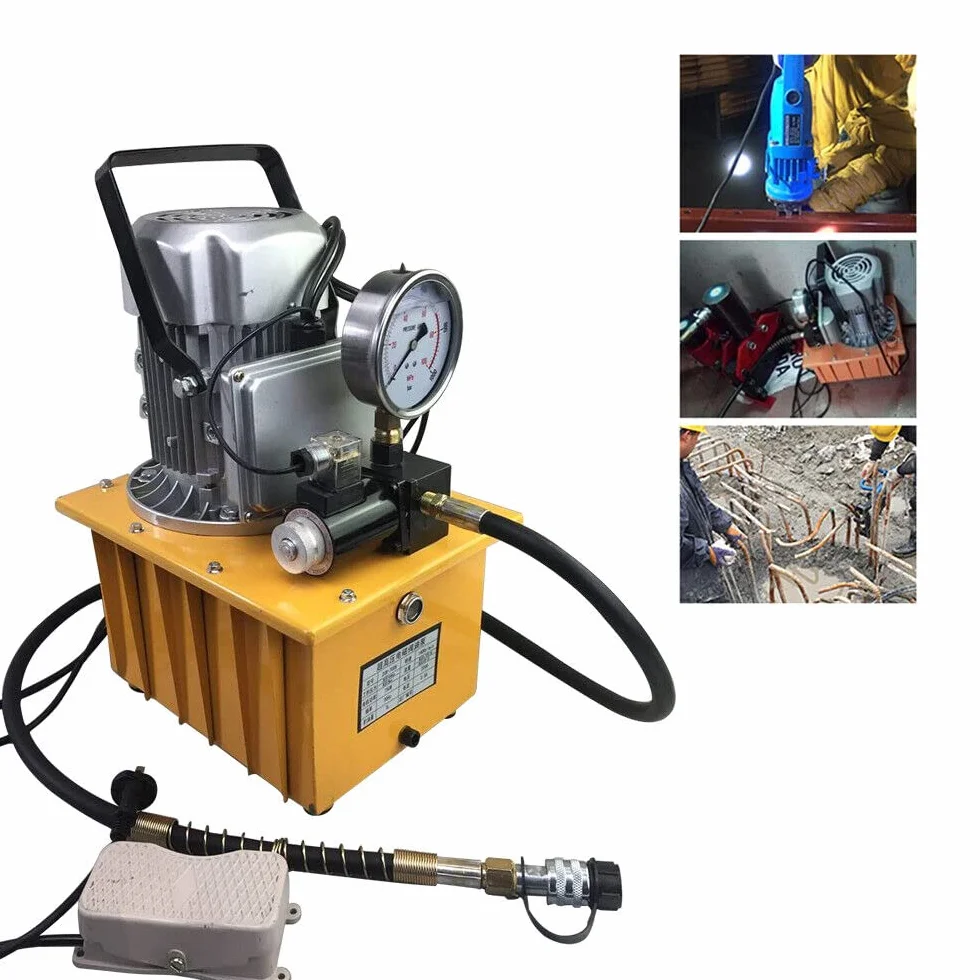 Bomba hidráulica, 0,75 kW, 700 bar, bomba electrohidráulica+válvula de imán de pedal, unidad hidráulica eléctrica de alta calidad, capacidad de aceite 7 l