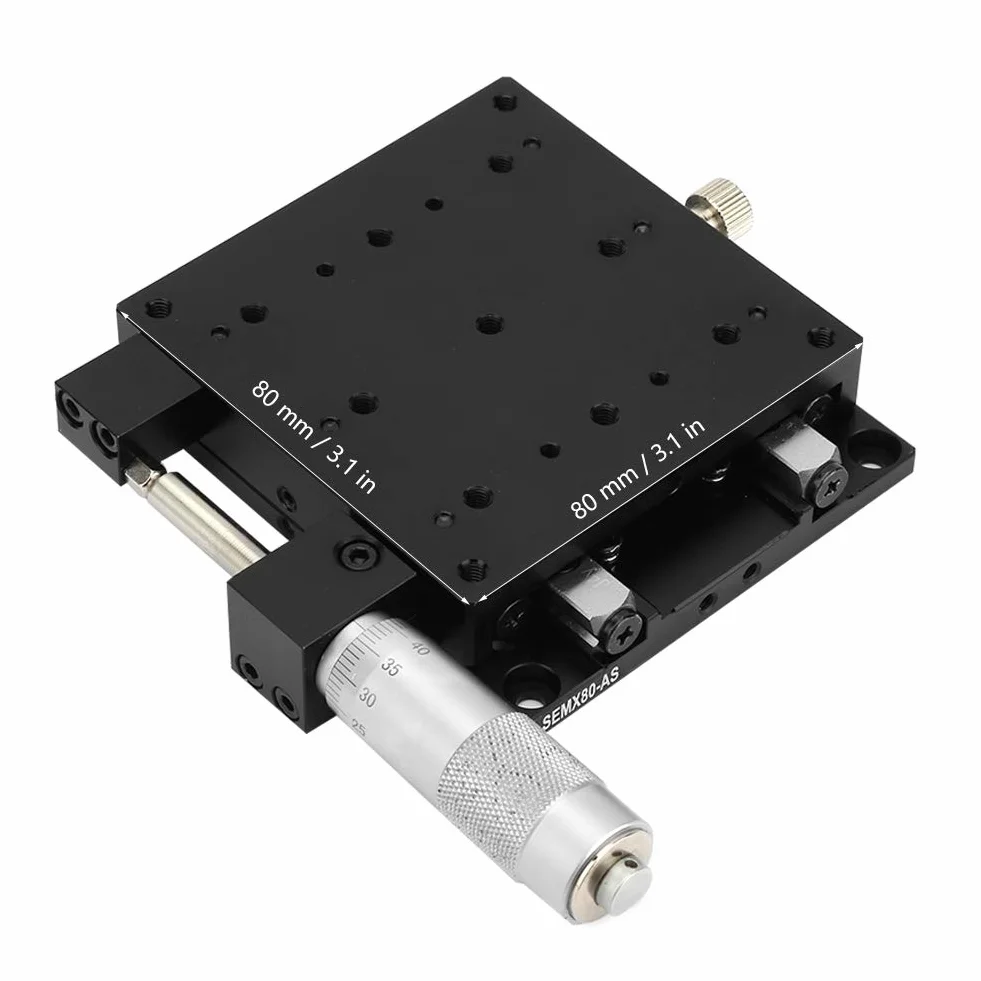 SEMX80-AS Etapas lineales de precisión rodillos cruzados 80x80 mm Micrómetro Manual Ajuste fino