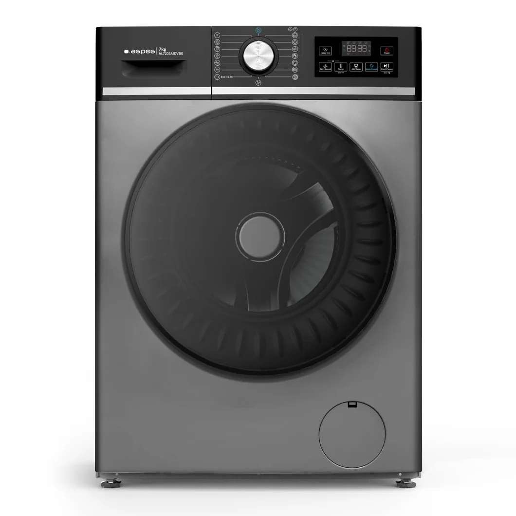 Aspes Lavadora Carga Frontal 7 kg 1200 rpm Motor Inverter Dark Inox AL7203AIDVBX