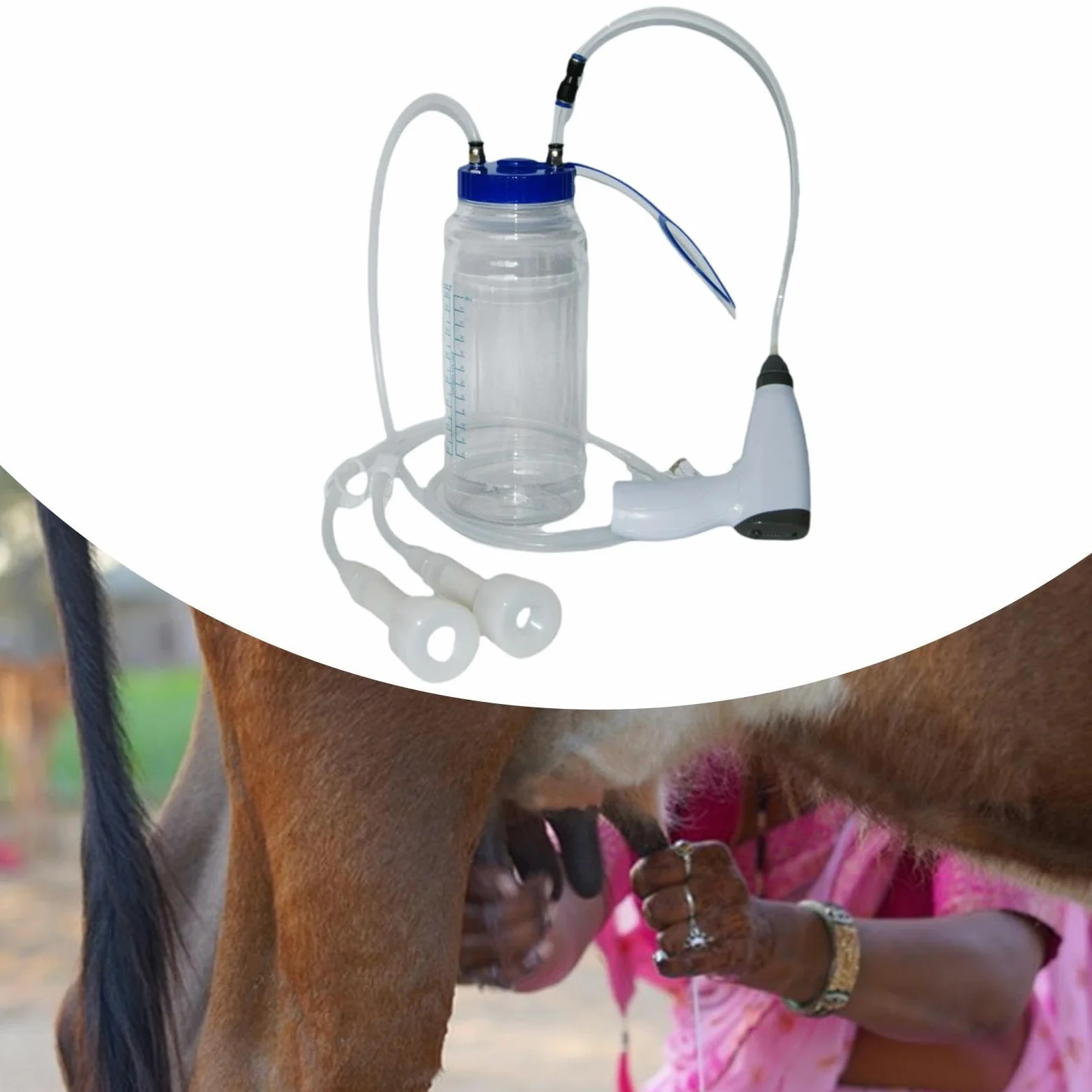 perfk Máquina de ordeño de Vacas Accesorios de máquina de Vacas Bomba de succión de aspiración 2L Bomba de succión eléctrica para ovejas Granja de Vacas
