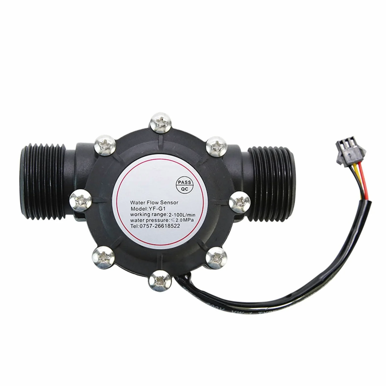 Medidor de Flujo de Agua Controlador cuantitativo de Flujo con Pantalla Digital DN25, Sensor de Flujo de Agua de 1 ", Uso de válvula solenoide for controlar y Mostrar el Flujo de líquido