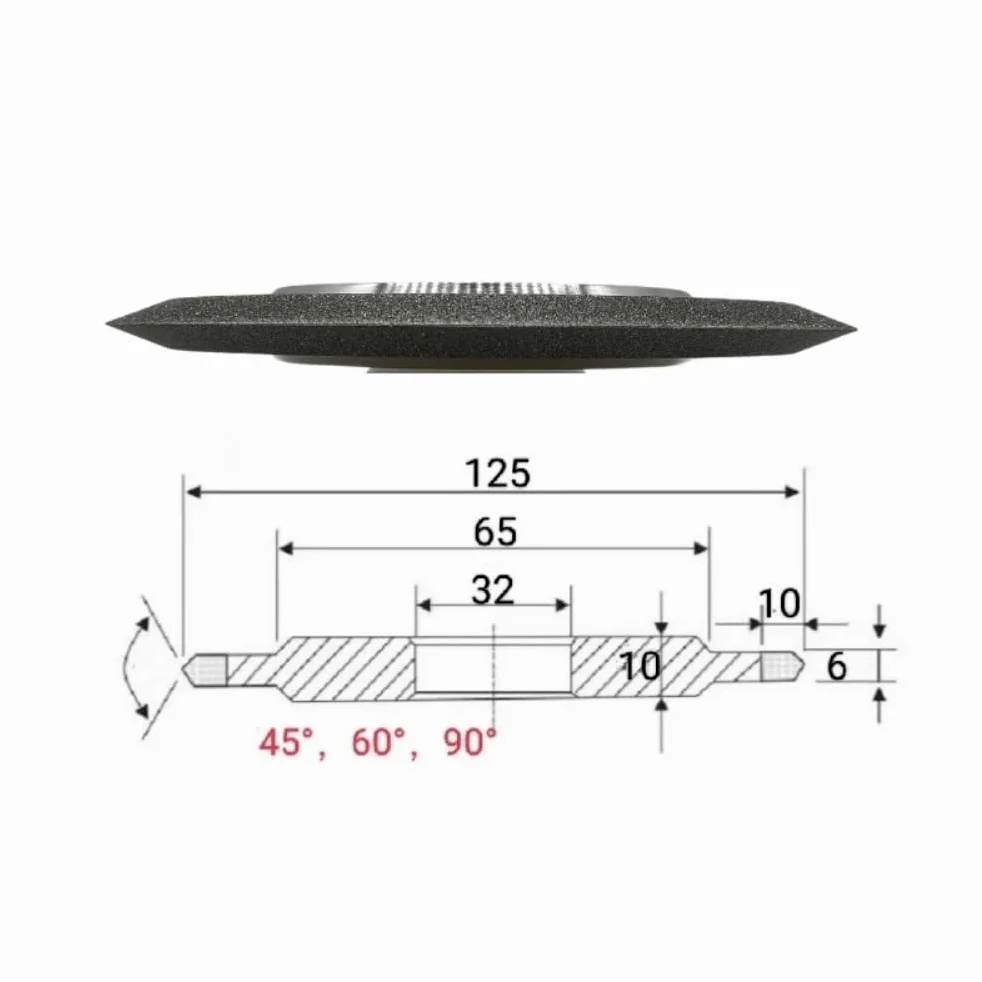 Disco afilador de Amoladora Manual de Muela de Diamante SDC de Doble Borde de Desarrollo for Herramienta de Corte de fresado de Acero de tungsteno y Metal de carburo(125Dx32H V60,200_1 PC)