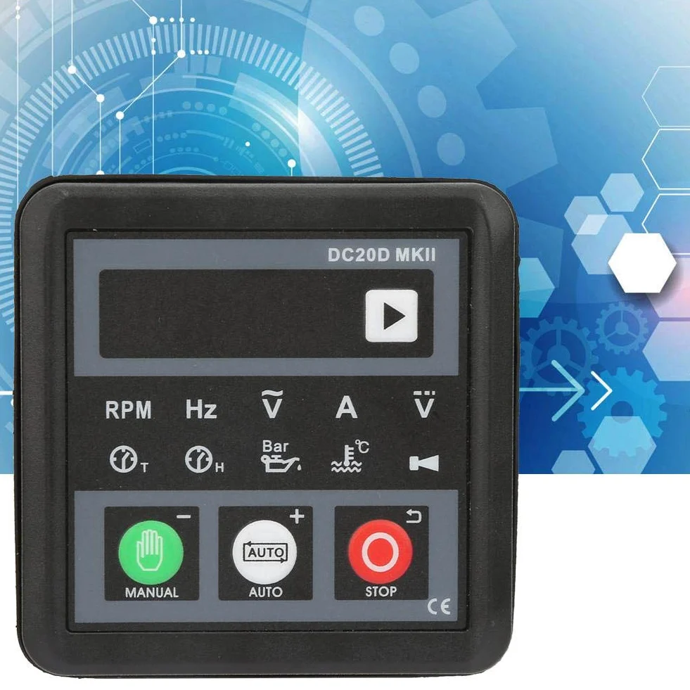 Controlador de generador,Módulo de arranque automático de generador electrónico DC20D MKII,panel de control para motor o generador,arranque/parada automáticos,indicación de protección y alarm