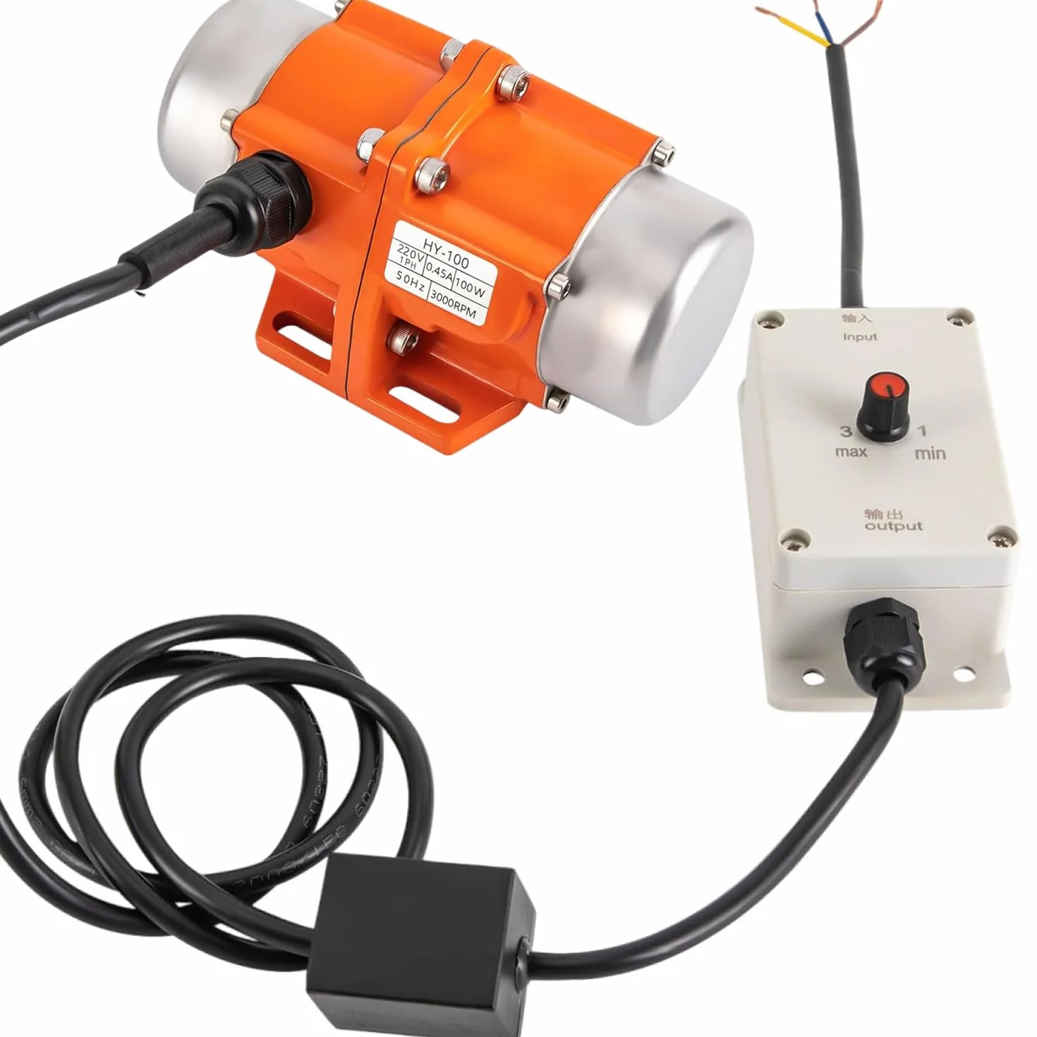 220V 100W Motor de Vibración con Controlador de Velocidad de 0-3000RPM, para Minería Metalurgia Carbón Electricidad y Construcción