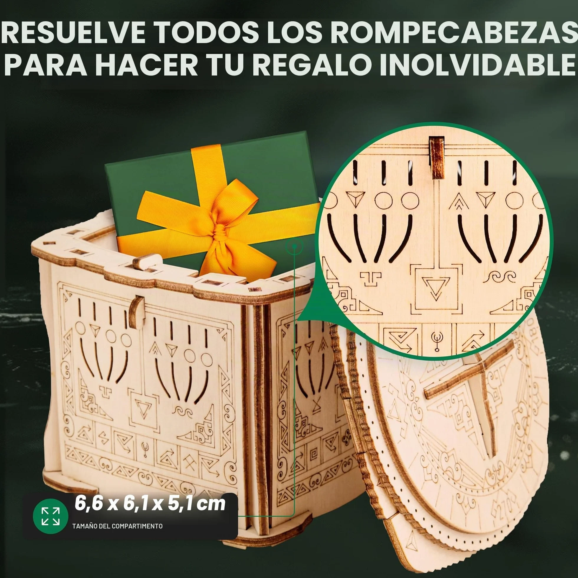 ESC WELT Wooden Secret Lock Box 3D Puzzle Gift Box for Money, Gift Cards, Teens