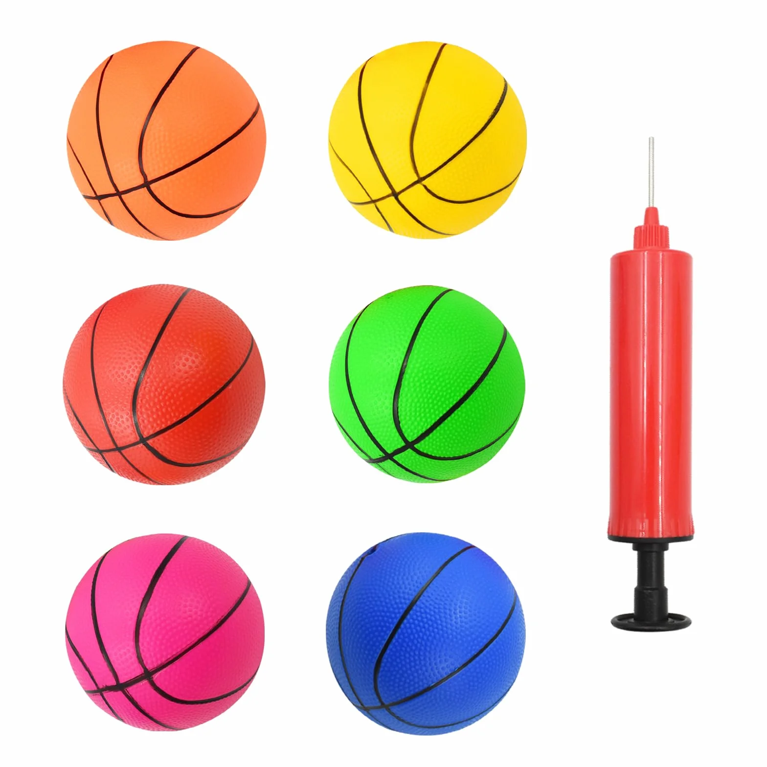 Mini pelotas de baloncesto hinchables para neumáticos con bomba, para piscina, playa y fiestas