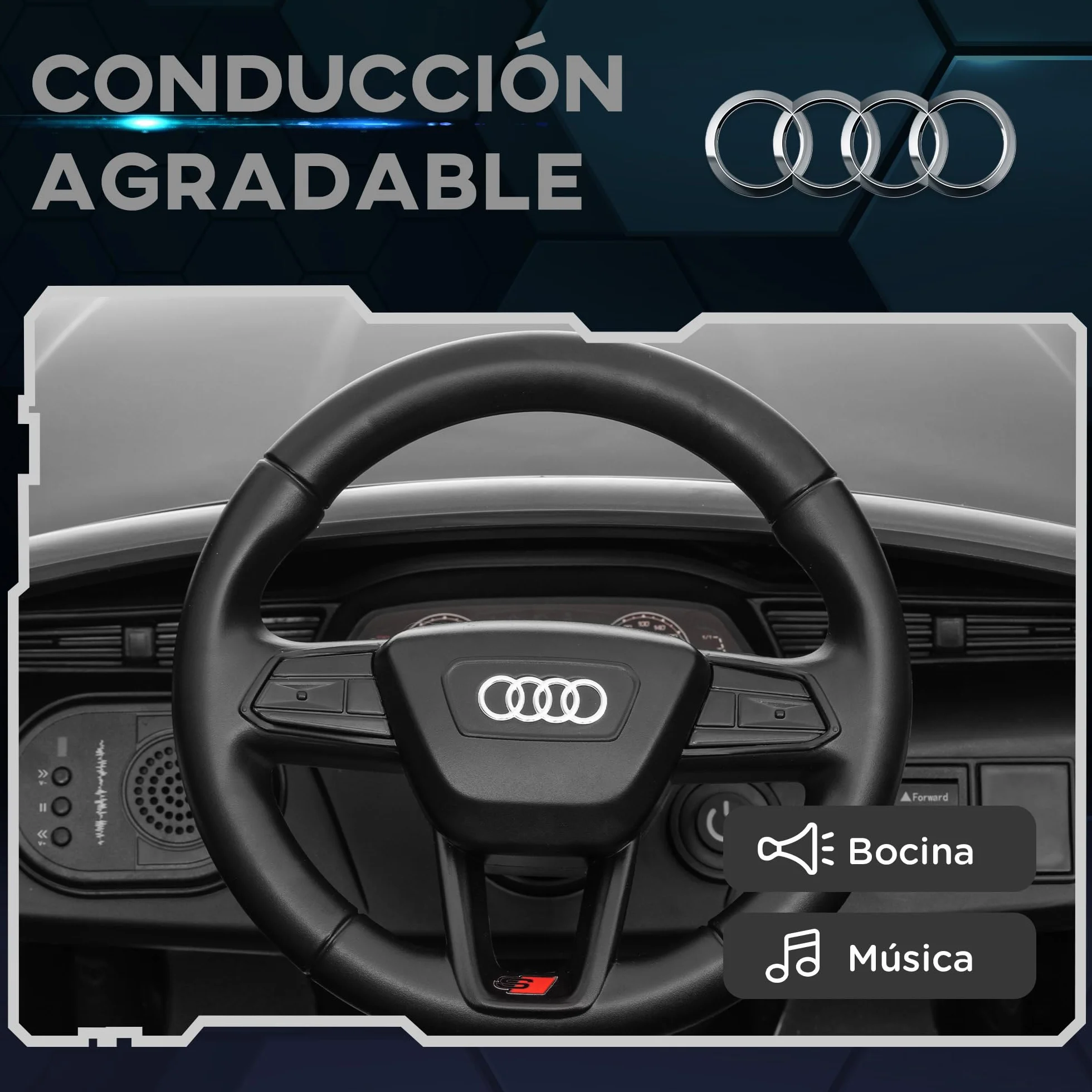 AIYAPLAY Coche Eléctrico para Niños 12V con Mando a Distancia Gris