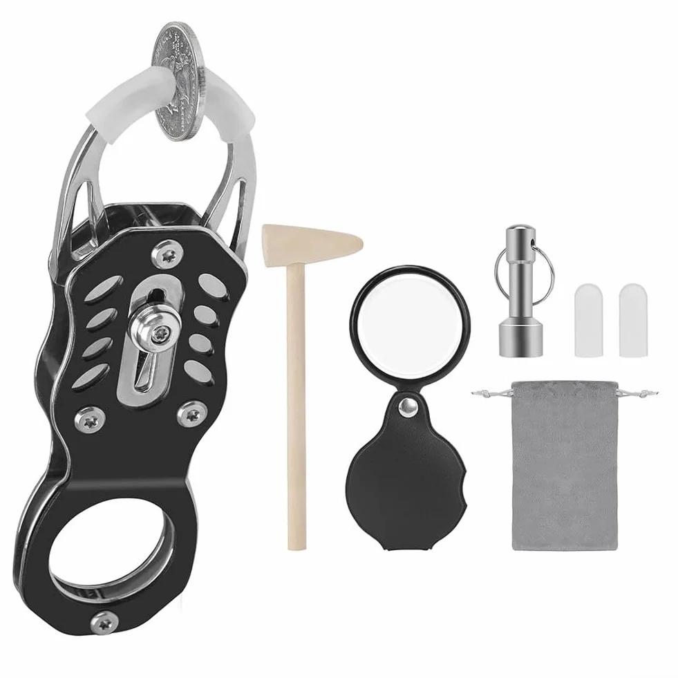 Kit probador de monedas portátil con autenticación de frecuencia resonante y calibradores de precisión