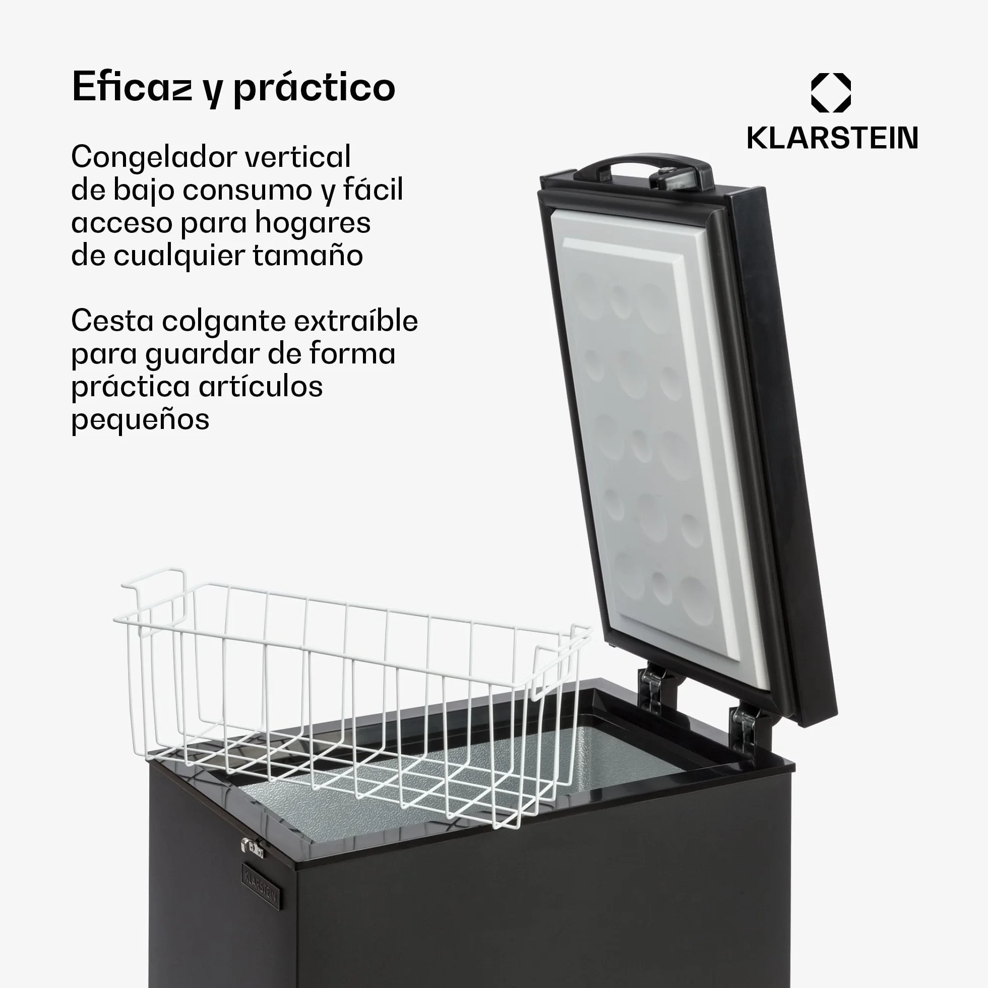 Klarstein Arcon Congelador Pequeño Vertical Portatil 51 l Silencioso Bajo Consumo