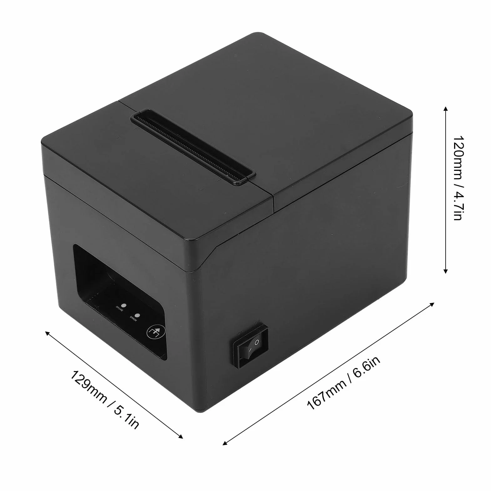 Fafeicy Impresora Térmica de Recibos POS 80mm sin Tinta, USB, Cortador Automático, para Cocina y Cajón de Efectivo, Enchufe UE
