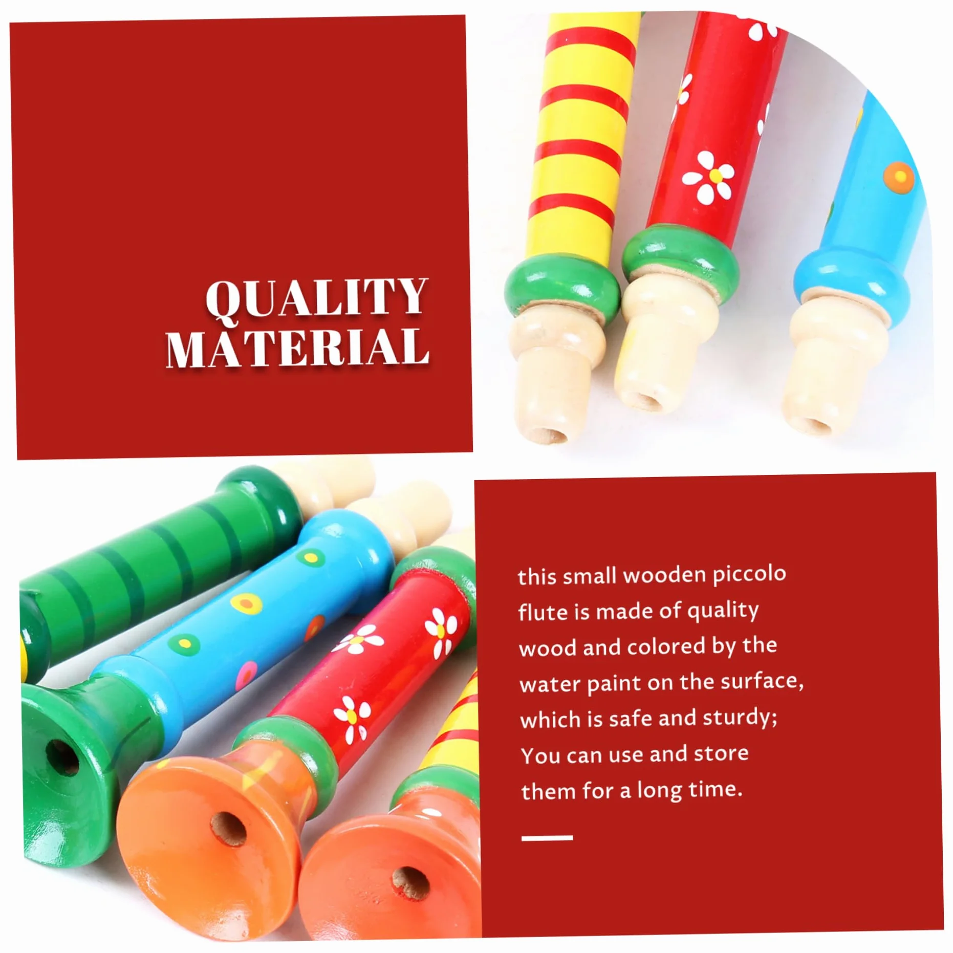 Trompeta de juguete de madera para niños pequeños 2 piezas instrumento musical de simulación