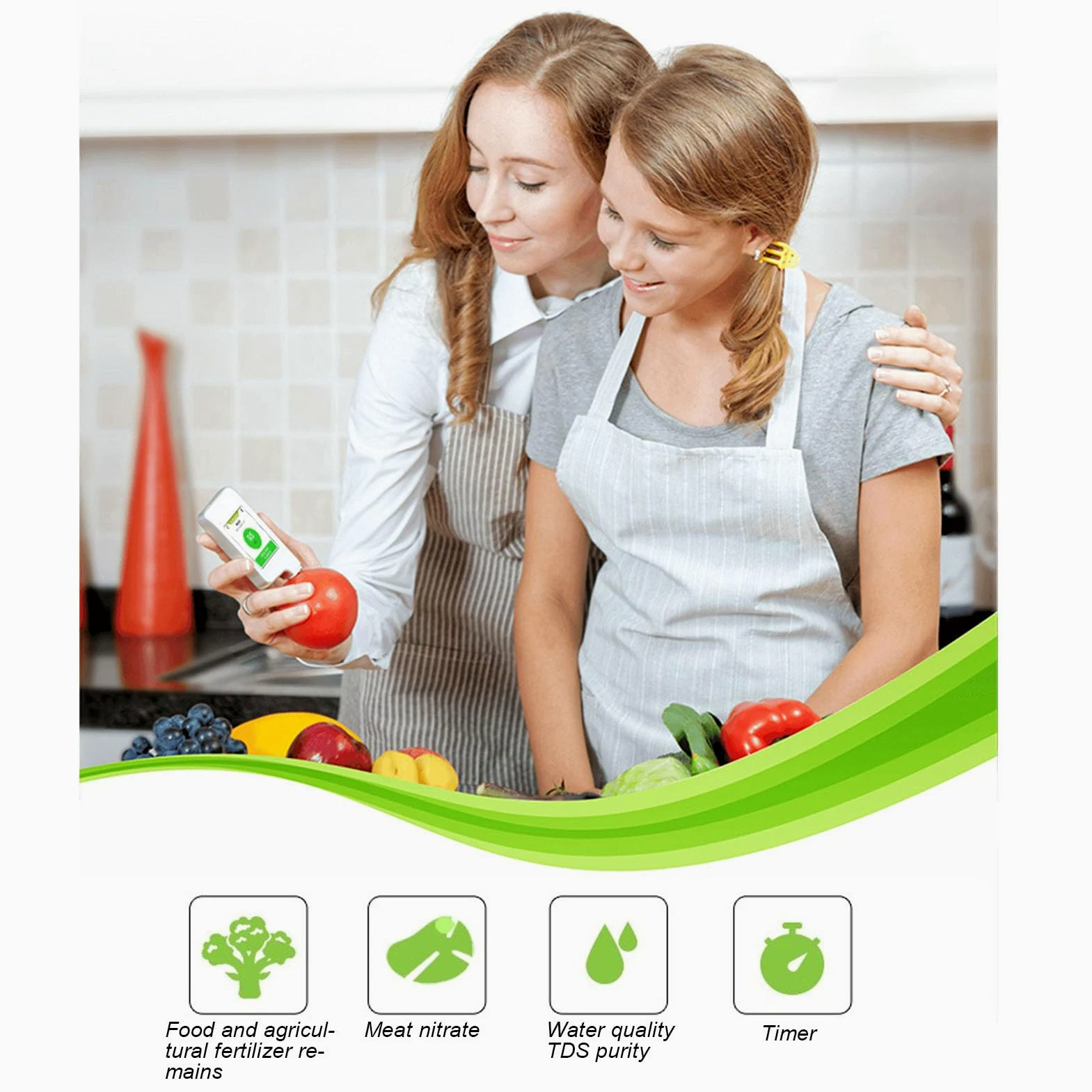 Fafeicy Probador de Nitrato Portátil, para el Medidor de TDS de Detector de Nitrato Digital de Alimentos y Agua con Sonda de Aleación de Prueba Rápida 3s para Frutas de Carne Vegetal