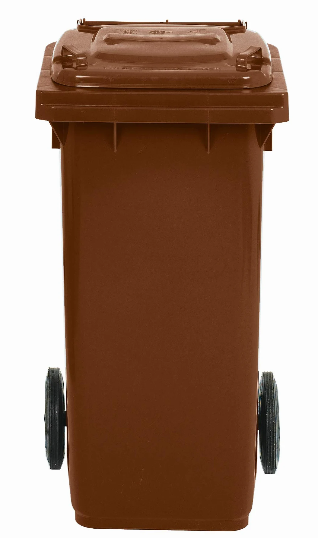 Mobil Plastic - Cubo con ruedas para la recogida selectiva de residuos, 120 l, para uso exterior, color marrón (UNI EN 840)