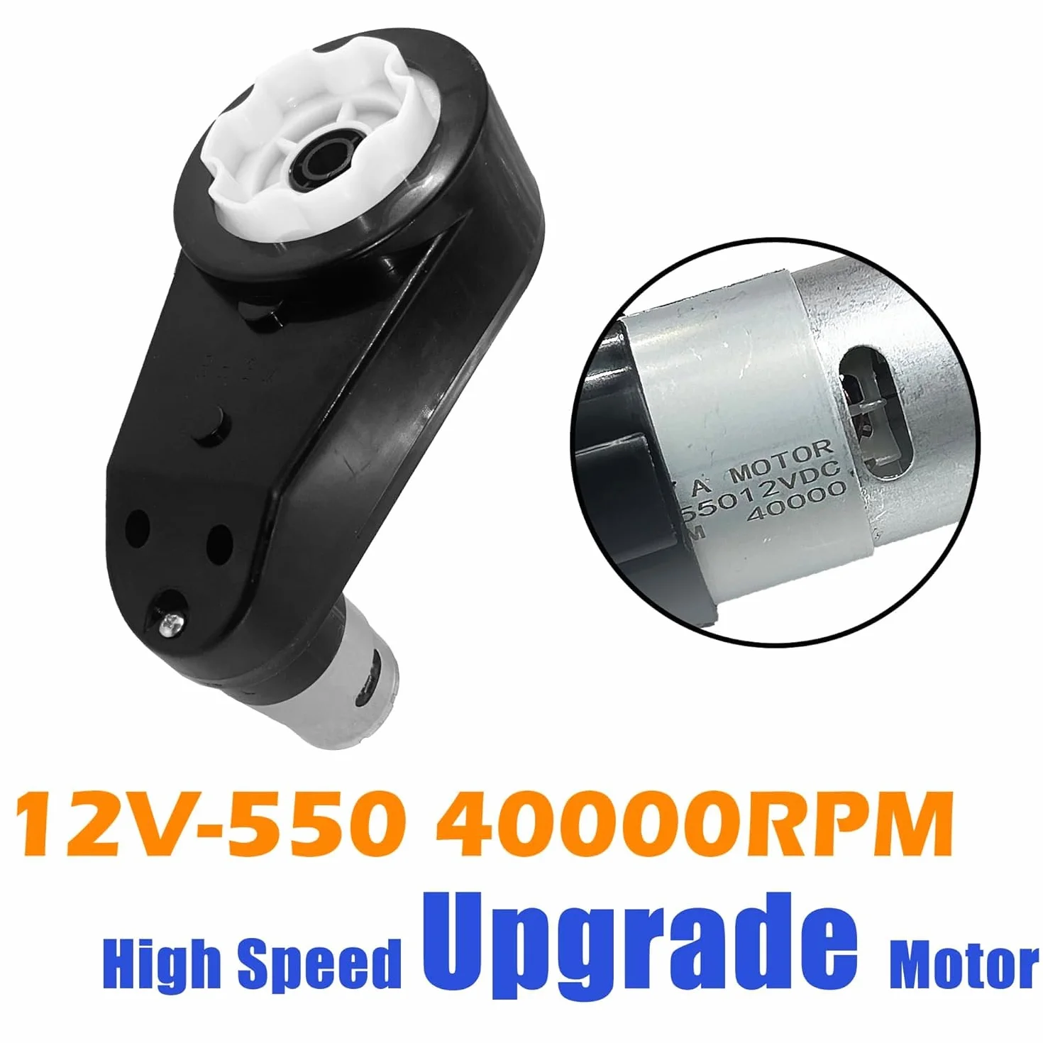 Motor RS550 12V 40000RPM para niños Ride-Ones, repuesto vehículos eléctricos, 2 acopladores