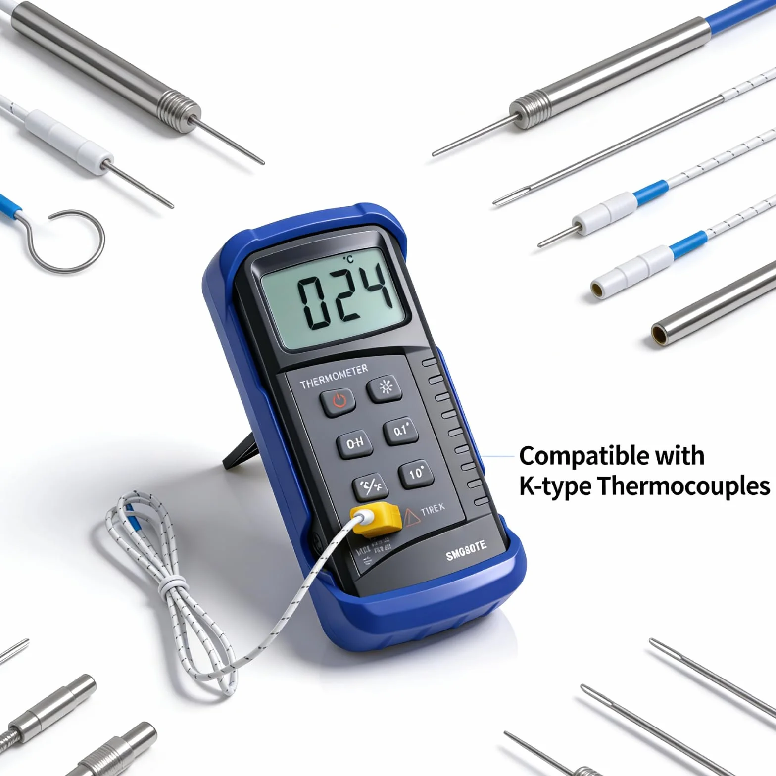 Termómetro Digital Tipo K -50℃ a 1300℃ Termopar Medidor de Temperatura Industrial Alta Precisión
