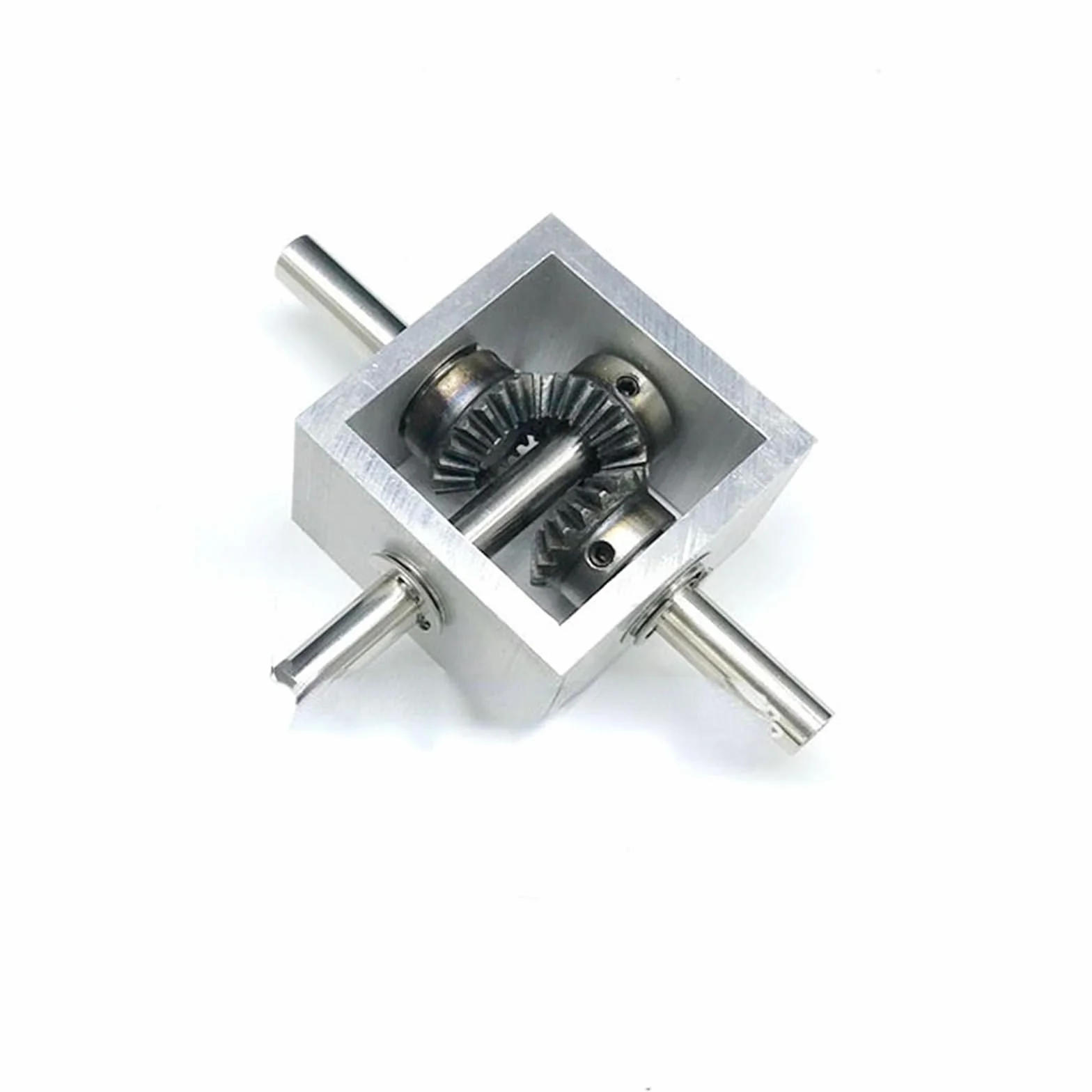 Bevel Gearbox 90 Degree 1:1 Ratio Dual Shaft One Input Two Output Type D 8mm Shaft