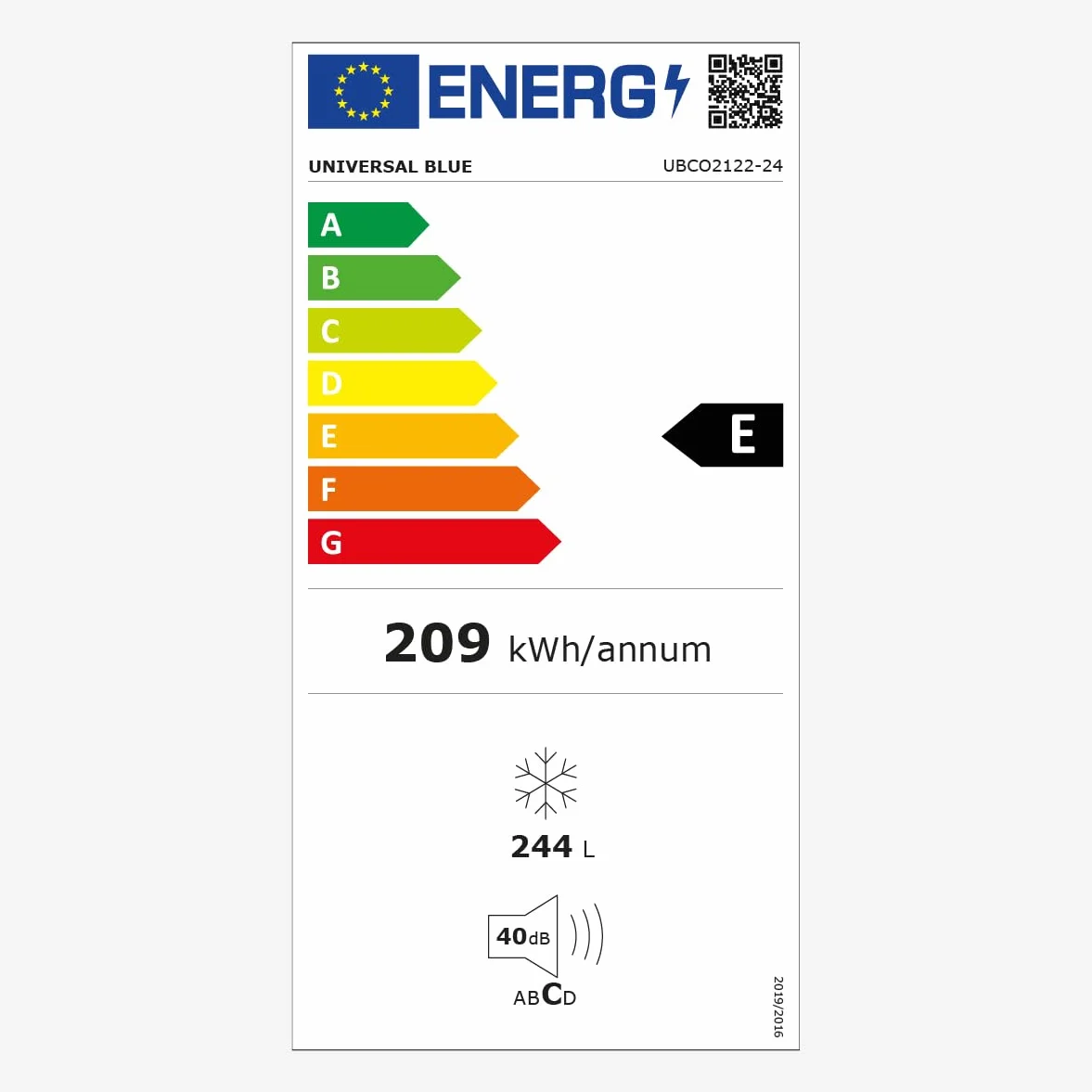 UNIVERSALBLUE Congelador Arcón Blanco 244L 2 en 1 Horizontal E 4* Control Mecánico
