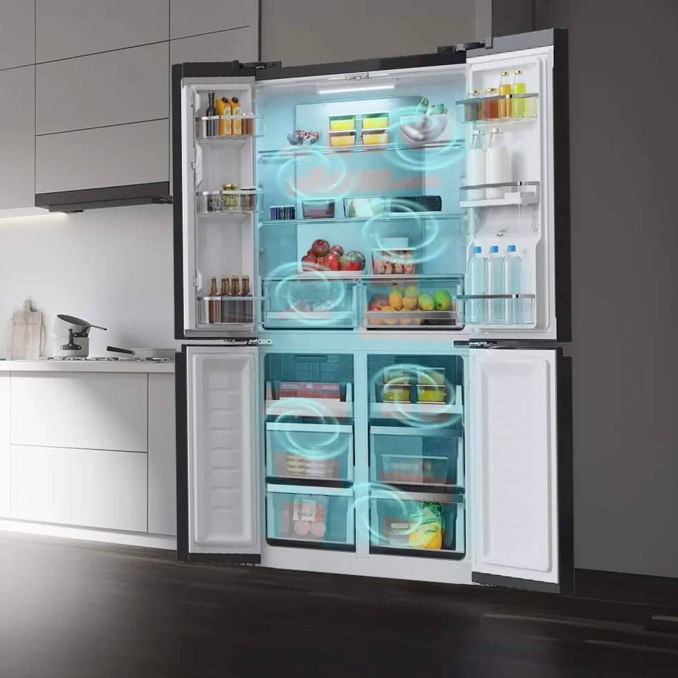 Cecotec Bolero CoolMarket 4D 564 Glass E Frigorífico Americano 4 Puertas 563 L NoFrost Inverter