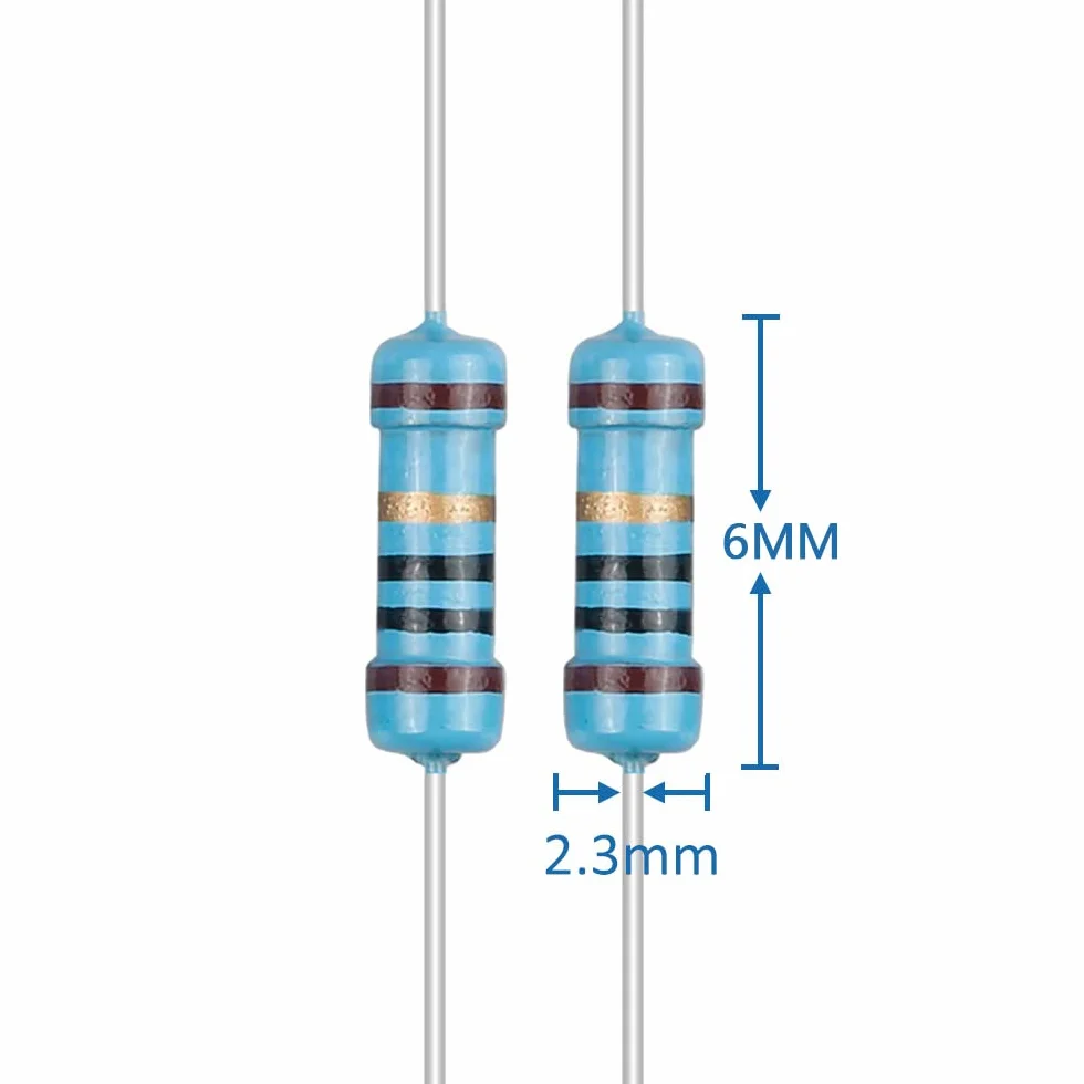 Kit Resistencias Electronicas 1/4W Metálico Film 0 Ohm-10M Ohm 1% 40 Valores