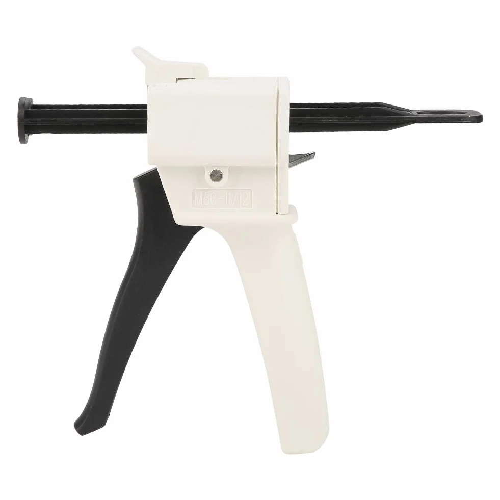 Pistola dispensadora dental Cartucho 1: 1/2: 1 Pistola dispensadora de mezcla de impresión de caucho de silicona Pistola dispensadora de acero inoxidable