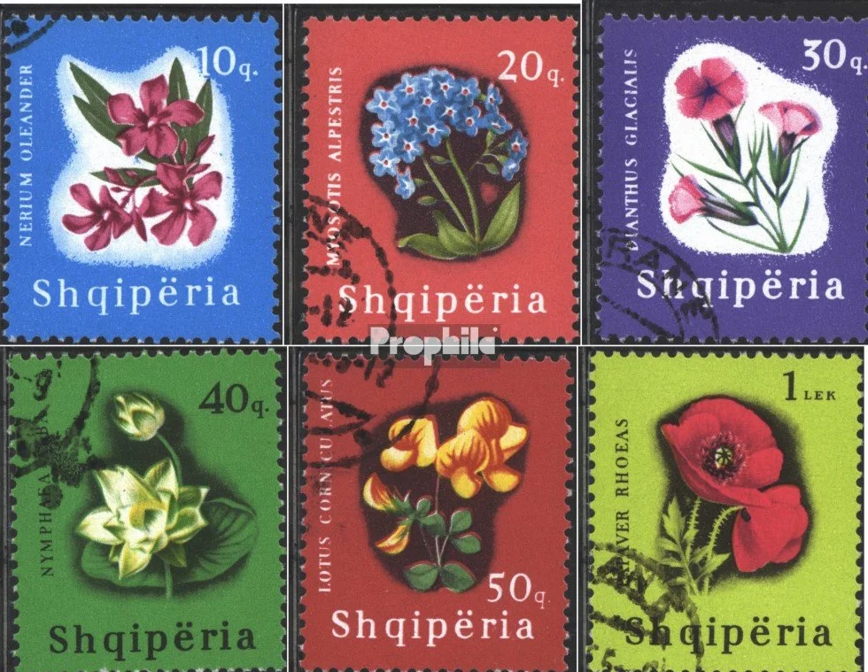 Prophila Collection Albania 988-993 1965 Flores Sellos Plantas Hongos