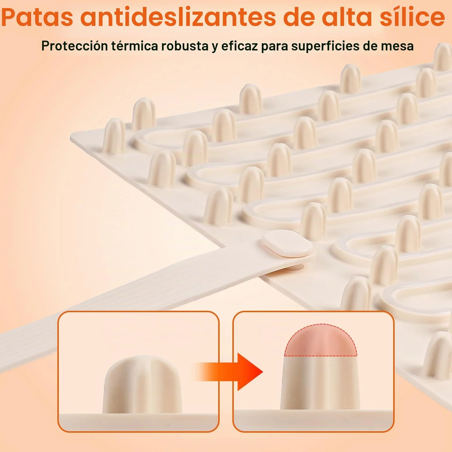 GuKKK Bandeja Calefactora Eléctrica Silicona Portátil Plegable 40-120℃ Temporizador 1-8h Beige