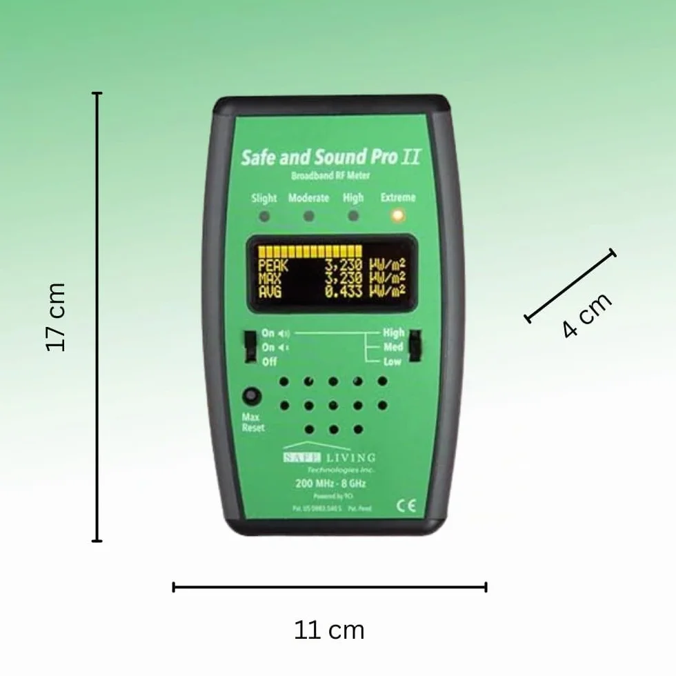 Detector RF Safe & Sound Pro II | Medición de la radiación electromagnética para la salud y el bienestar | Detector de radiación para campos electromagnéticos | Medidor CEM