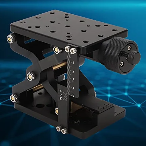 FTVOGUE Carril de guía lineal Deslizamiento Ejes Z Escenario lineal Giro manual Ajuste fino Plataforma Mesa deslizante Carga de carrera grande SPZ120, slider