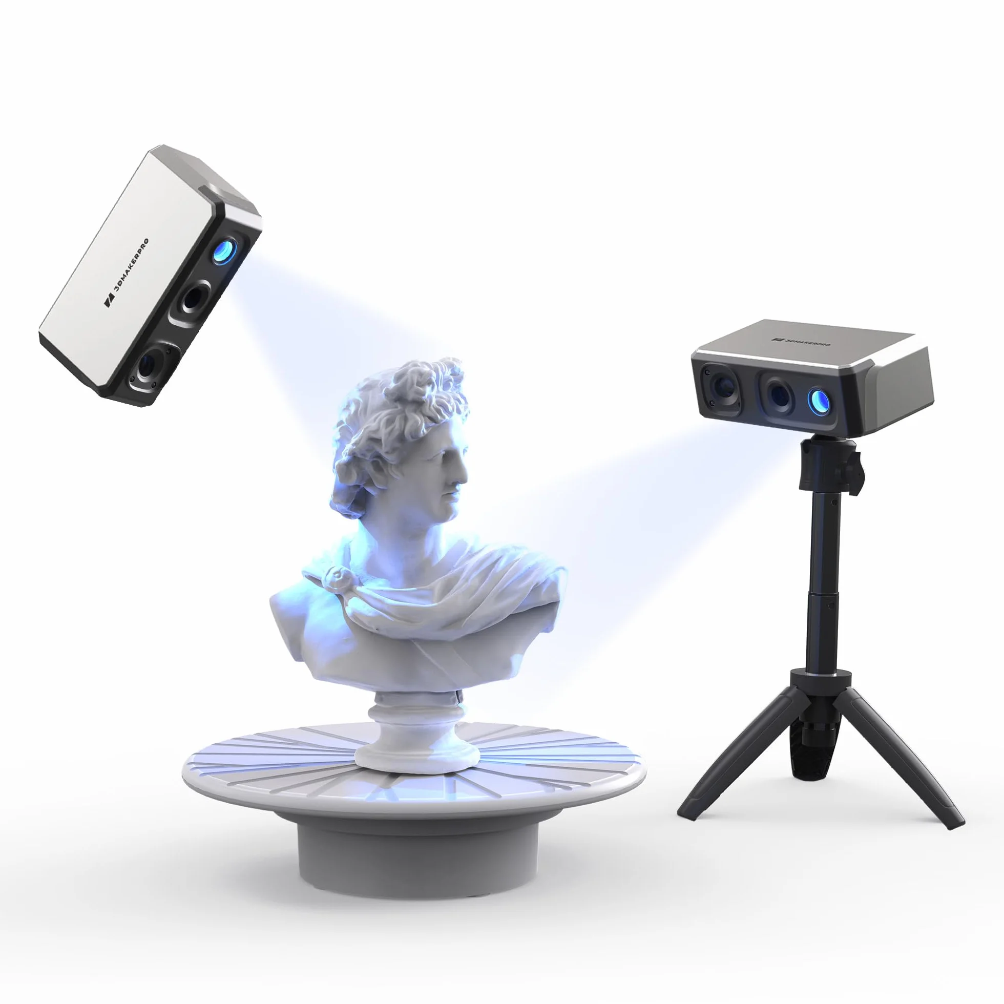 Escáner 3D 3DMakerpro Seal, escáner 3D portátil con precisión de 0,01 mm, cámara a color de 24 bits, lentes ópticas antivibración, escáner 3D de velocidad de escaneo de 10 FPS - Kit Premium