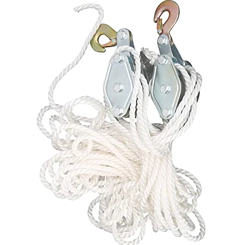 Heavy Du Block and Tackle Polea System - 1,814.4 kg Capaci de acero galvanizado con cuerda de nailon para aplicaciones industriales de aparejos de elevación y elevación