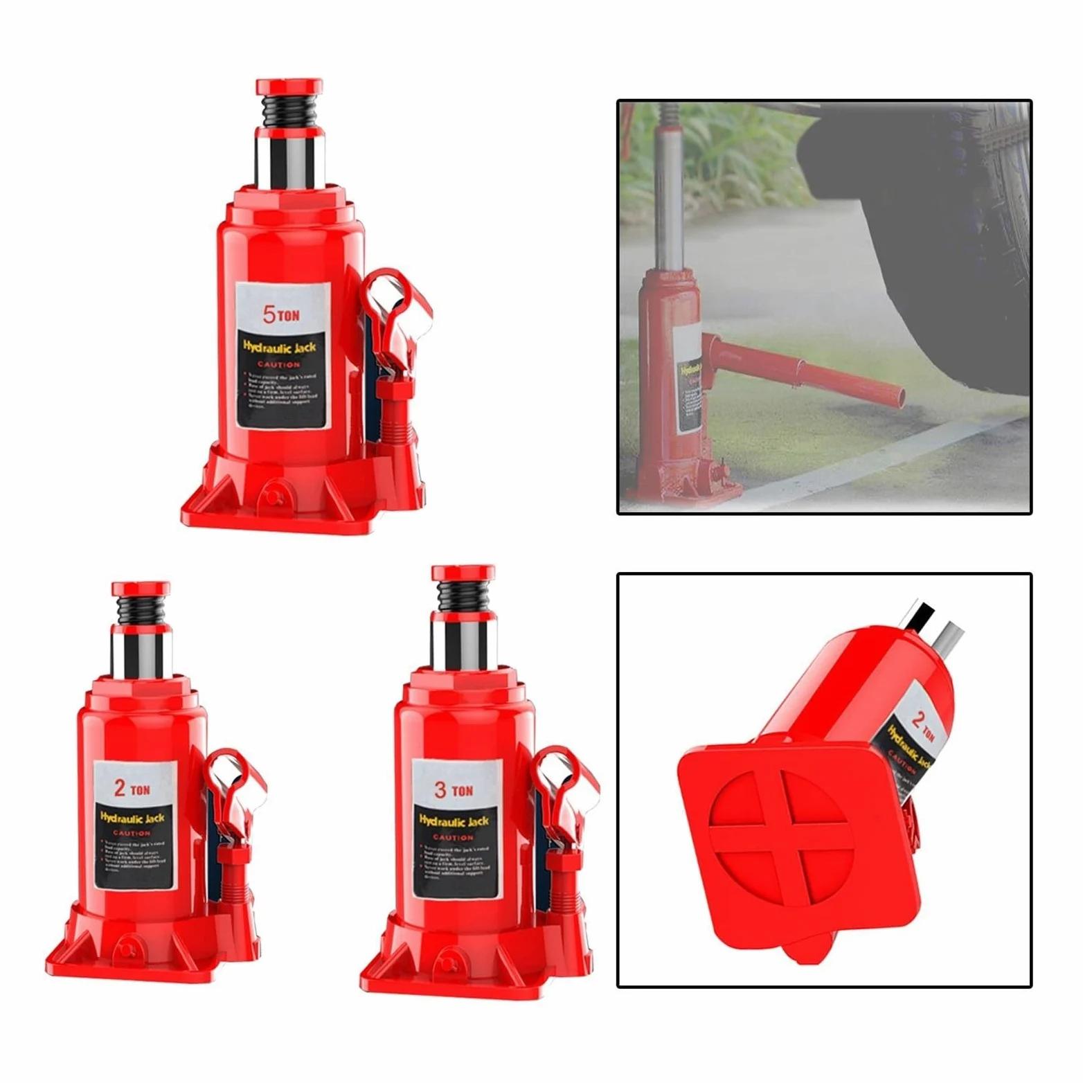Gatos de Carretilla, Gato automotriz portátil, Gato pequeño, Gato hidráulico de manivela for botella de elevación, for furgoneta, barco, camión y coche(5T)