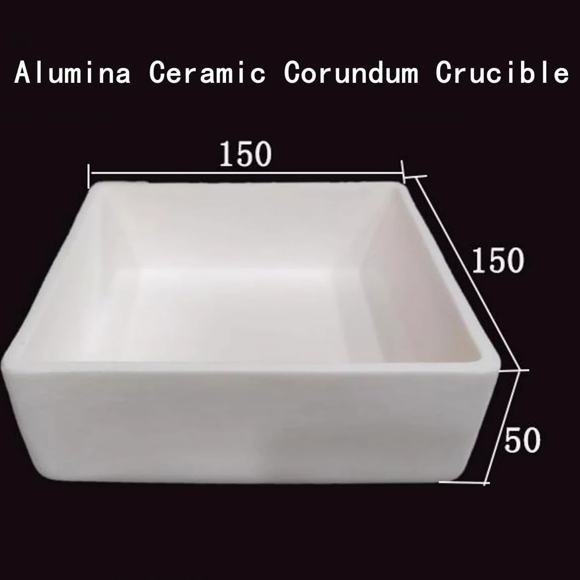 Crisol de cerámica, alúmina, resistente a altas temperaturas para investigación científica, capacidad de 20-1300 ml, 1 pieza, 160 x 160 x 60 mm