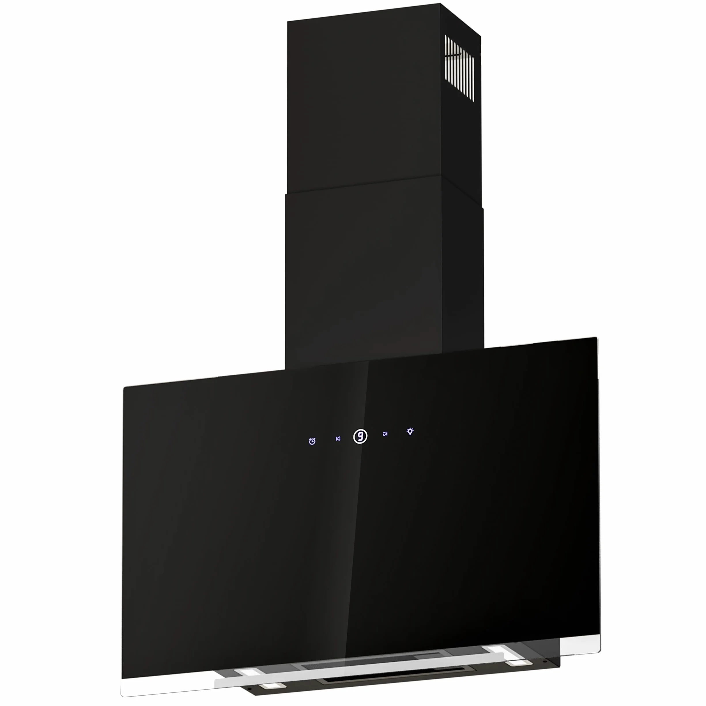 FIREGAS Campana Extractora 60cm 487m³/h Control Táctil 9 Velocidades LED Cristal Negro