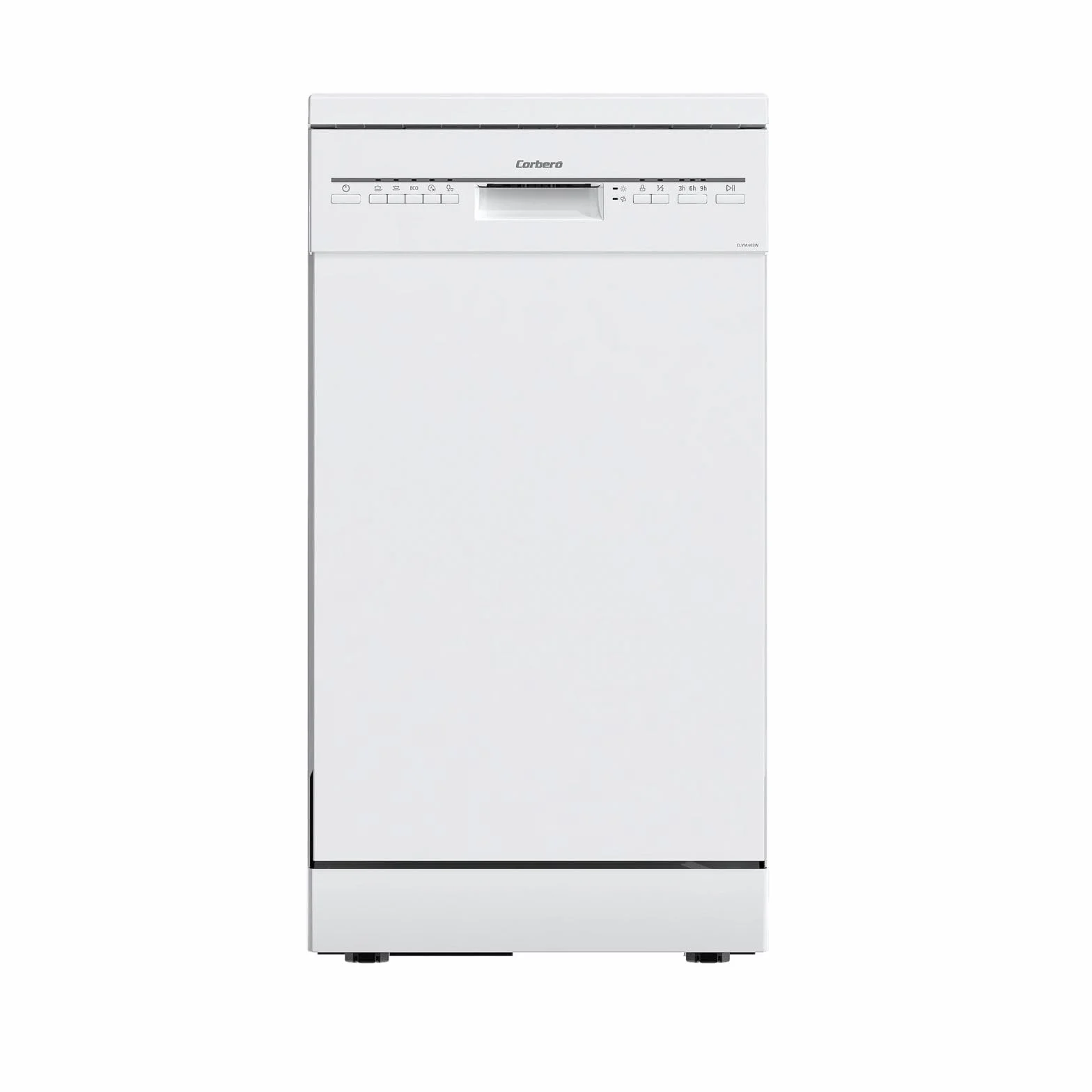 Corberó Lavavajillas Plus 45cm CLVM403W 10 Cubiertos 5 Programas Blanco 49dB Eficiencia Energética E