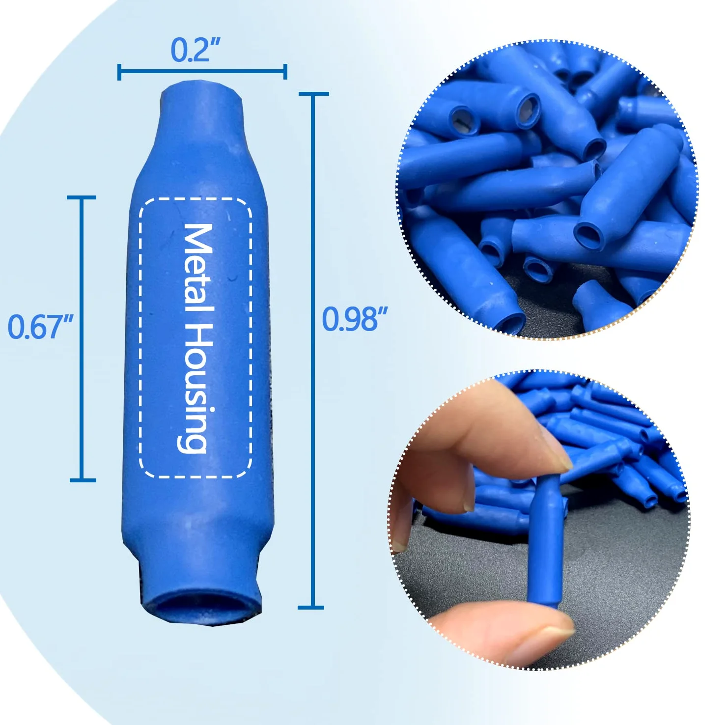 Conectores B azules rellenos de silicona húmeda, cable B, gel, alarma, cable, crimpado, tipo frijol, empalmes para bajo voltaje (1000 unidades)