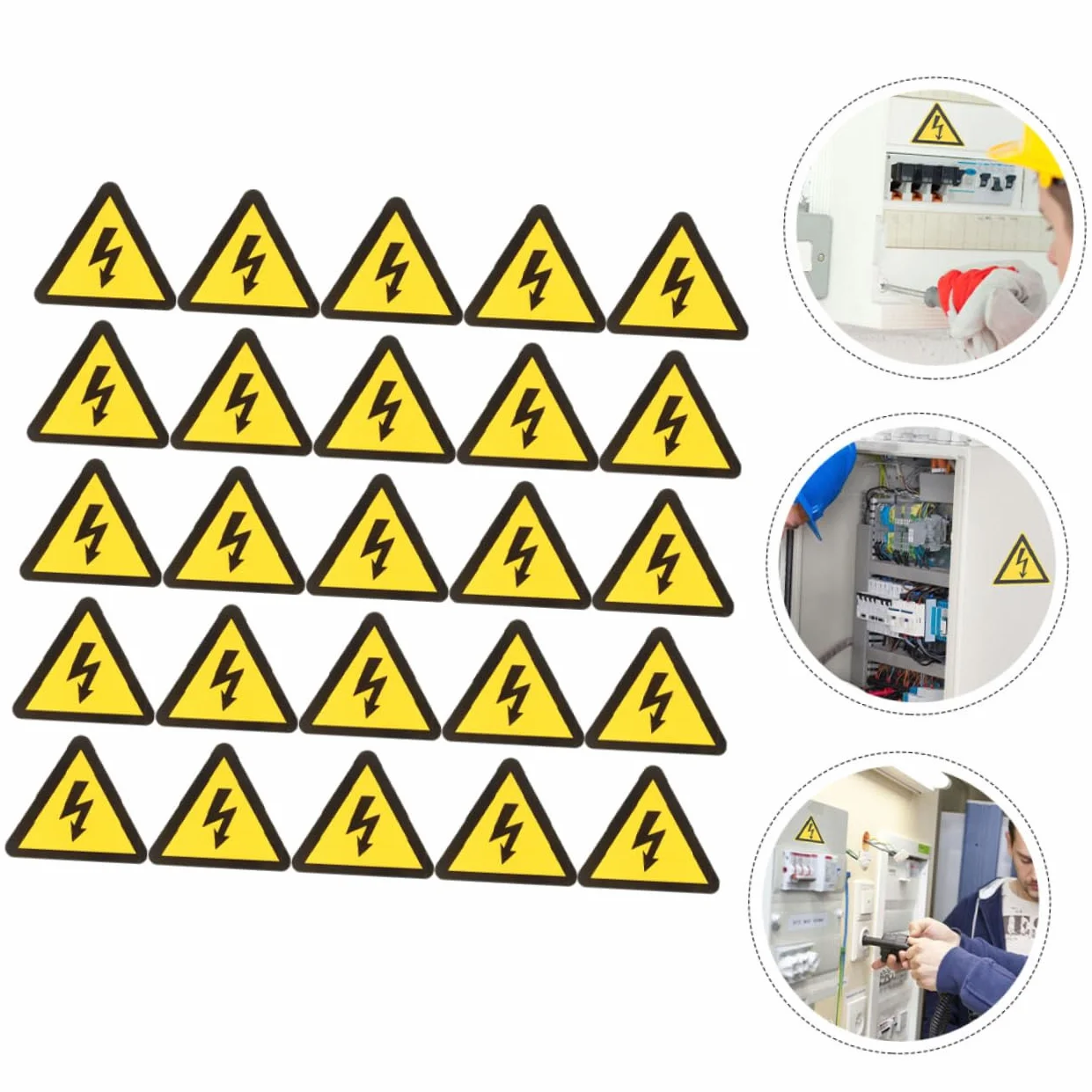 Pegatinas de Precaución Descargas Eléctricas Papel Resistente Superficie Lisa 25 Hojas